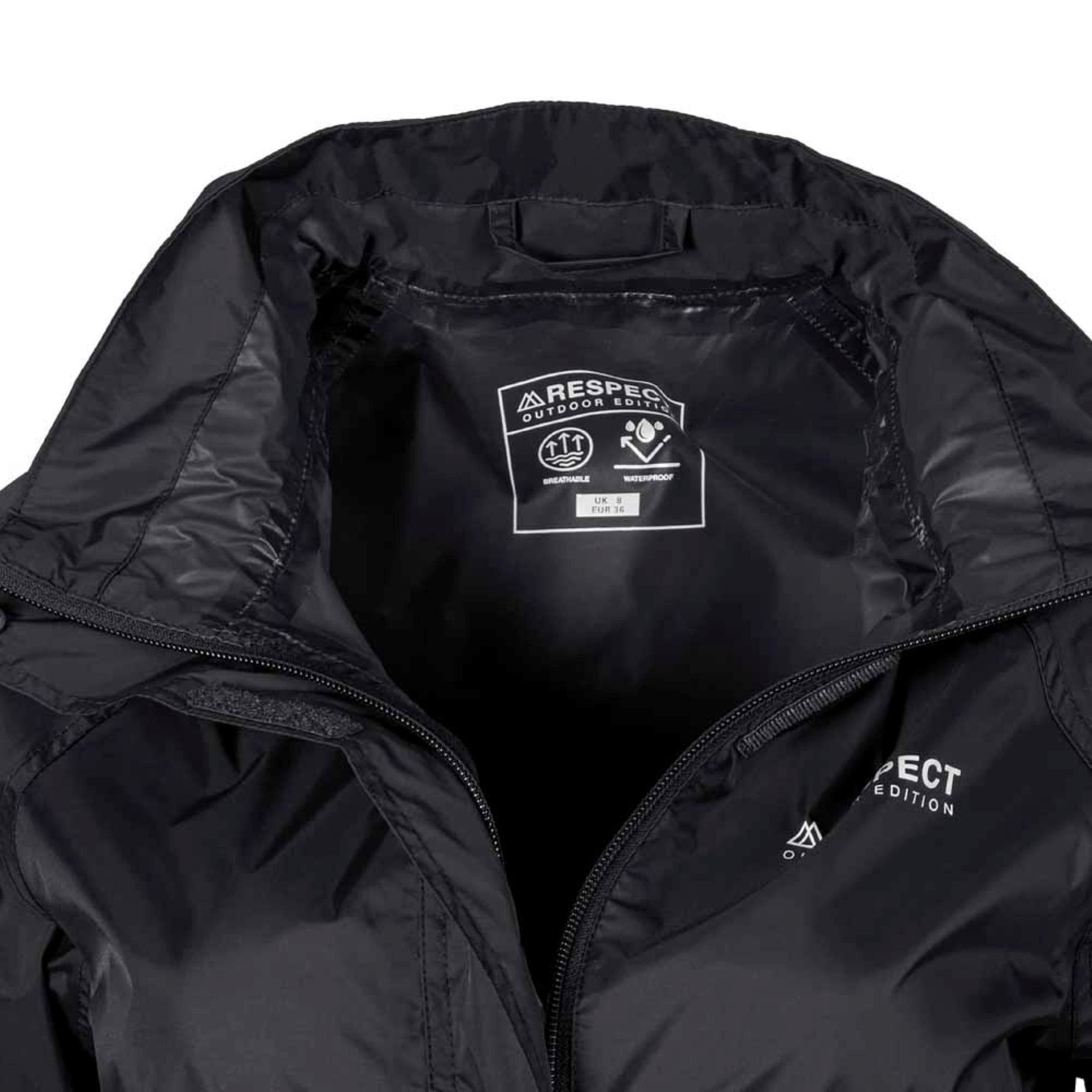 Schwarz - Minoti - Women packaway waterproof jacket with hood black - 8