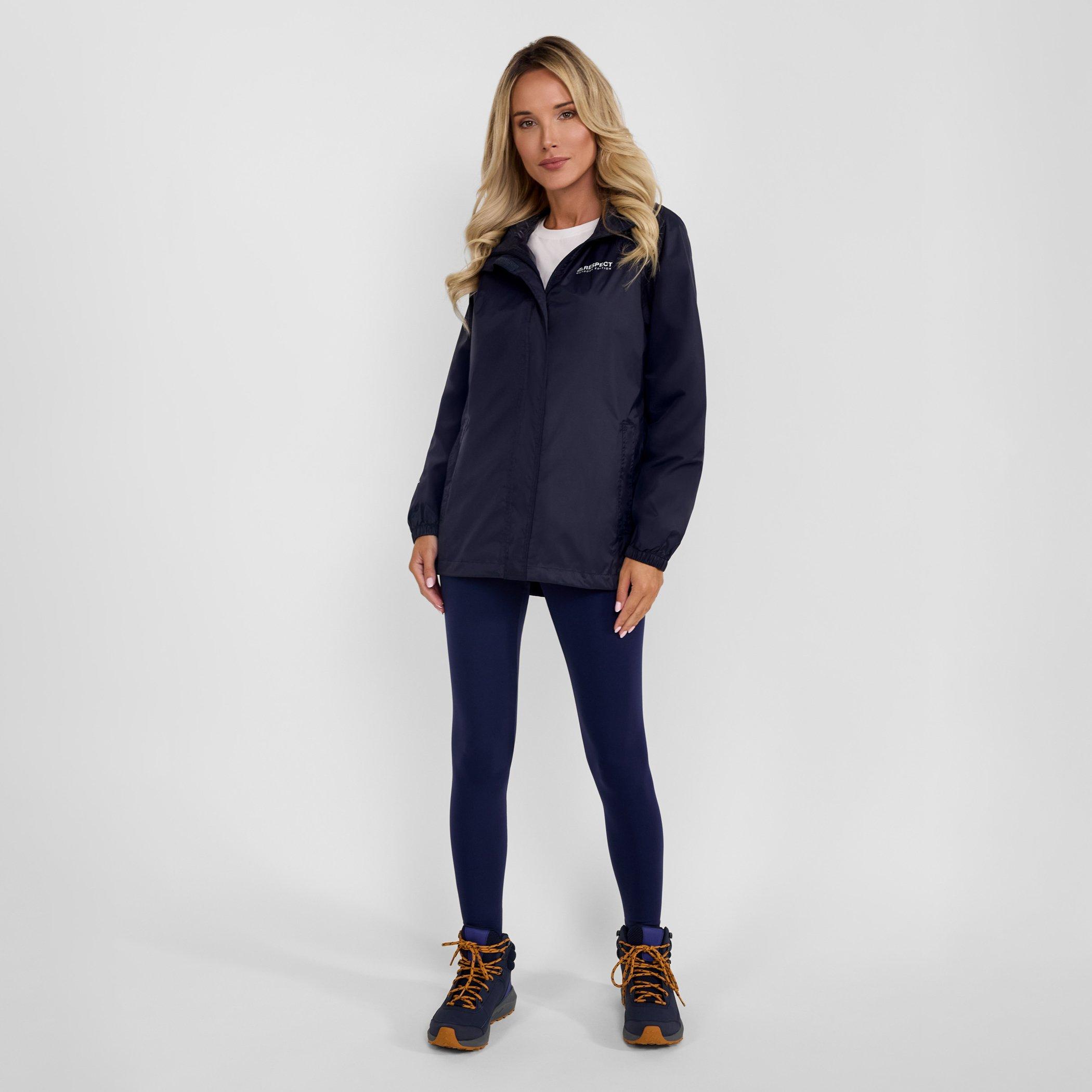 Navy - Minoti - Women packaway waterproof jacket with zipped pockets navy - 3
