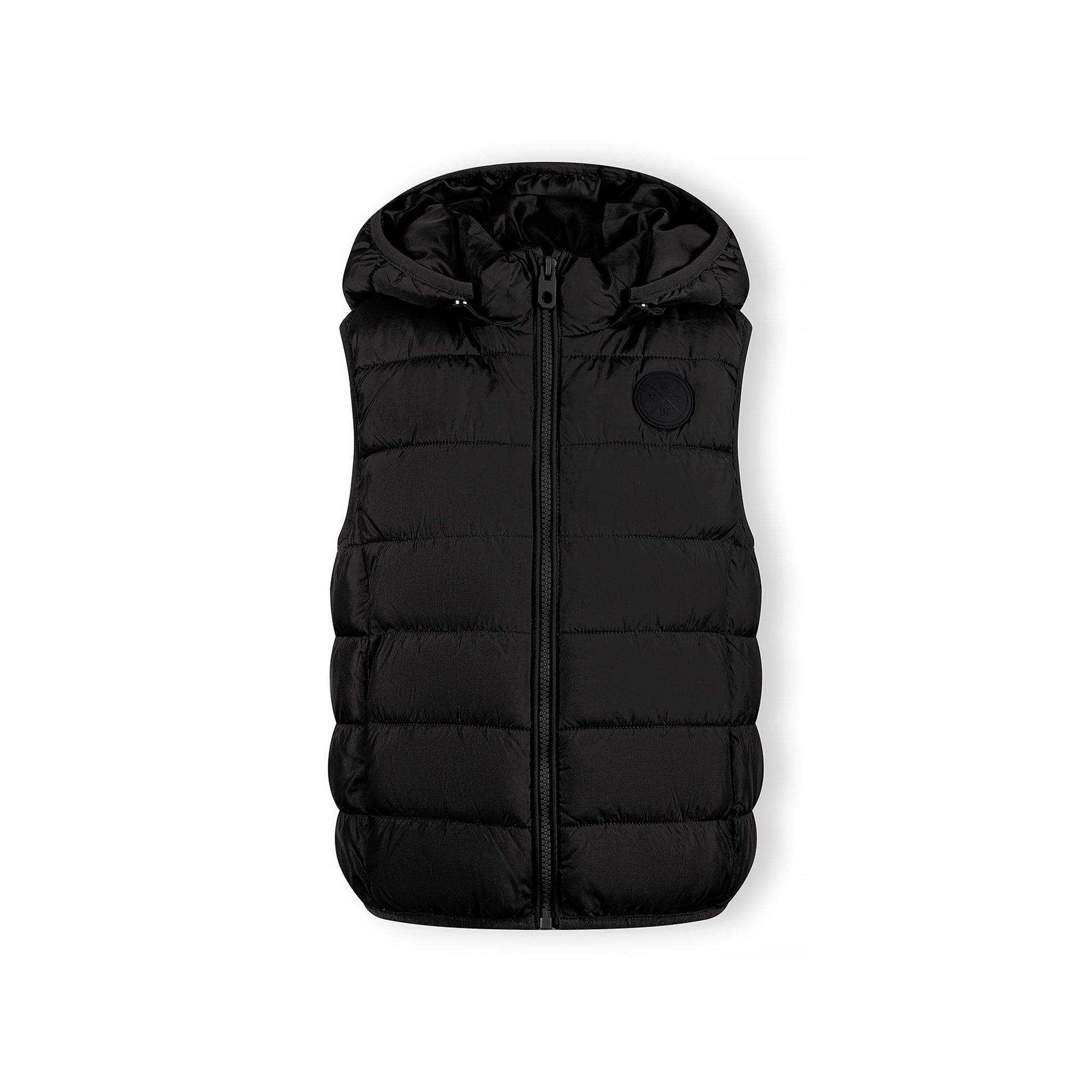 Zwart - Minoti - Boys padded gilet detachable hood black - 1