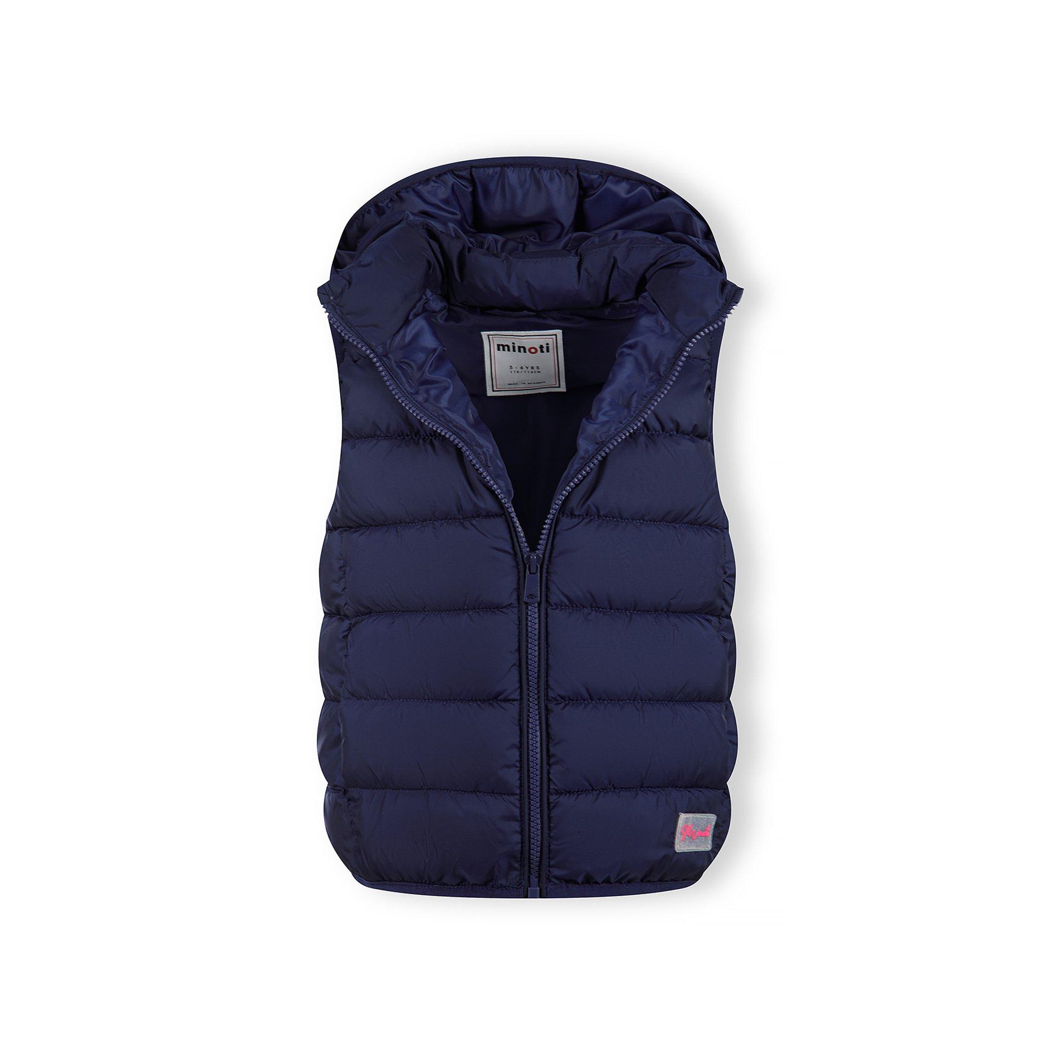 Dunkelblau - Minoti - Girls quilted gilet full zip detachable hood navy - 4