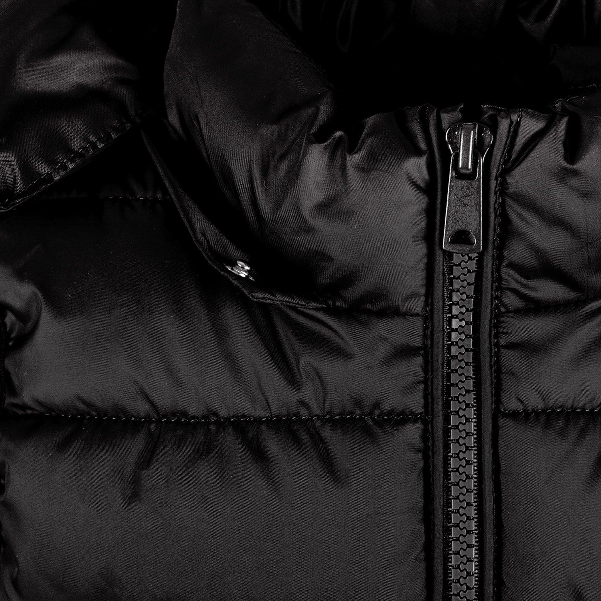 Noir - Minoti - Girls quilted gilet detachable hood black - 4