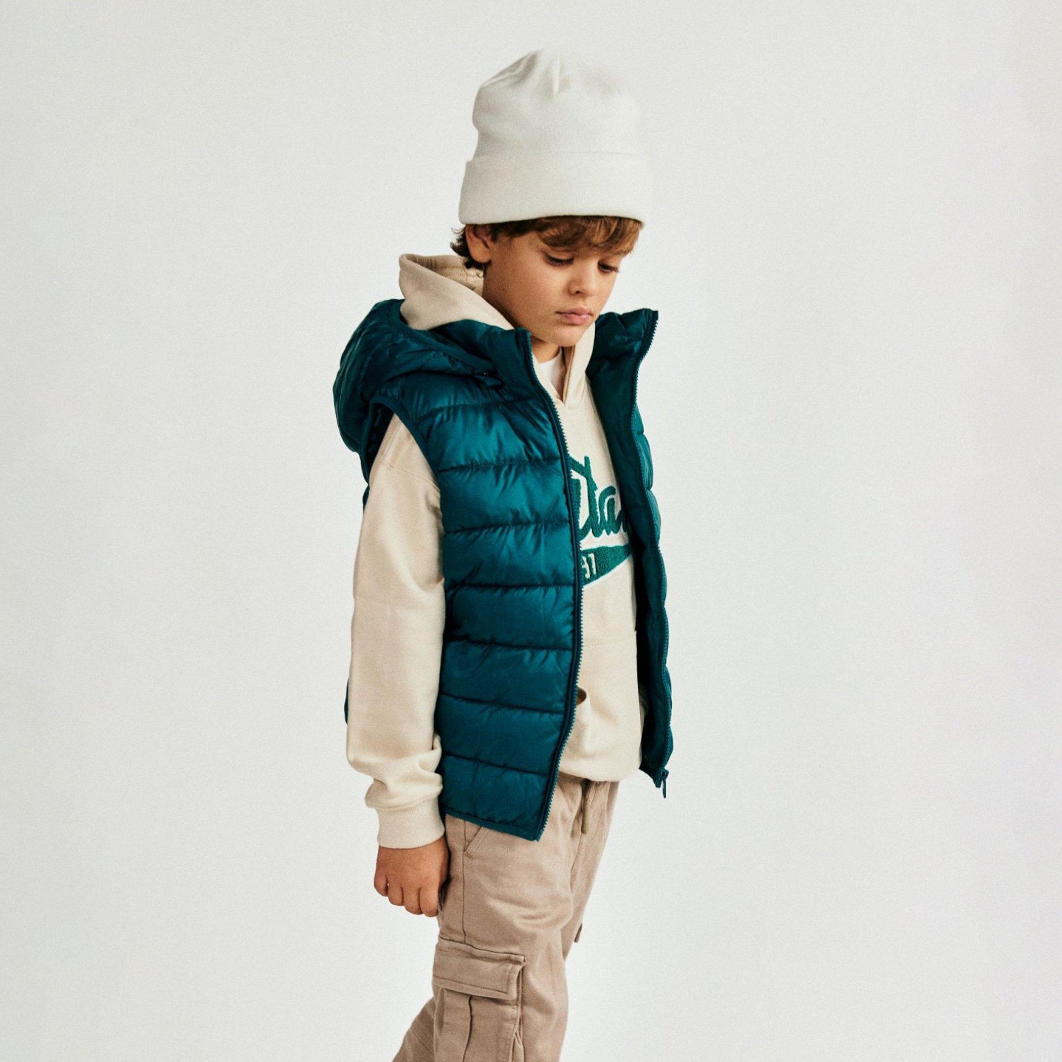 Verde azulado - Minoti - Boys padded gilet detachable hood turquoise - 2