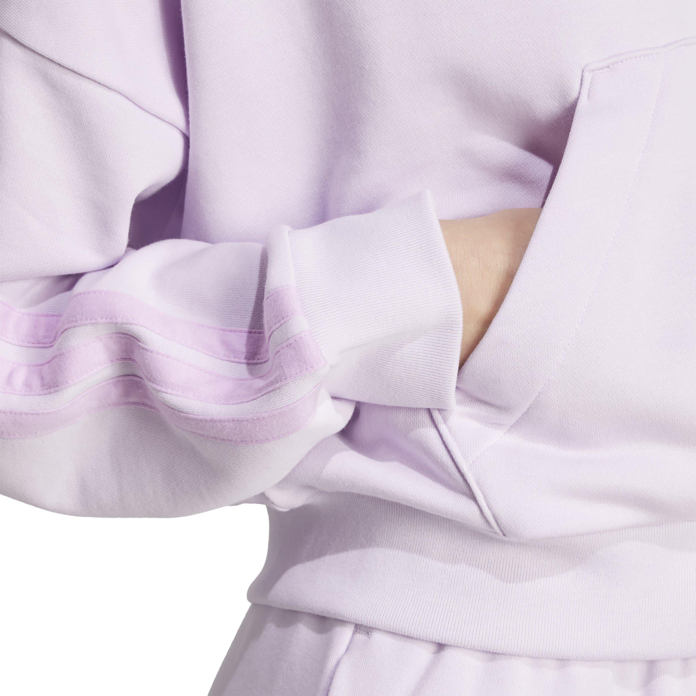 Lavender - adidas - Essentials 3-Stripes Quarter-Zip Hoodie Womens - 5