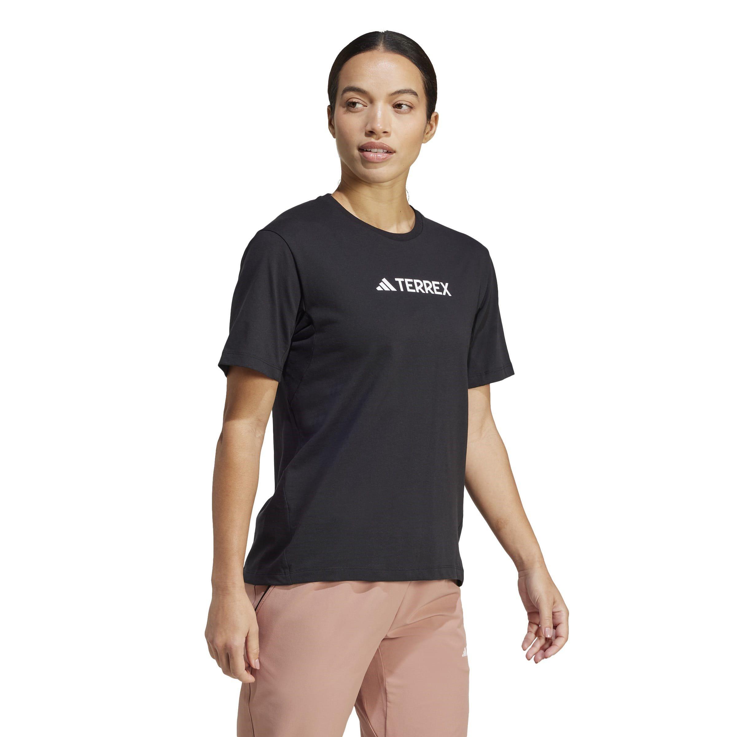 Black - adidas - Women's Terrex Classic Logo Short-Sleeve Performance T-Shirt - 4