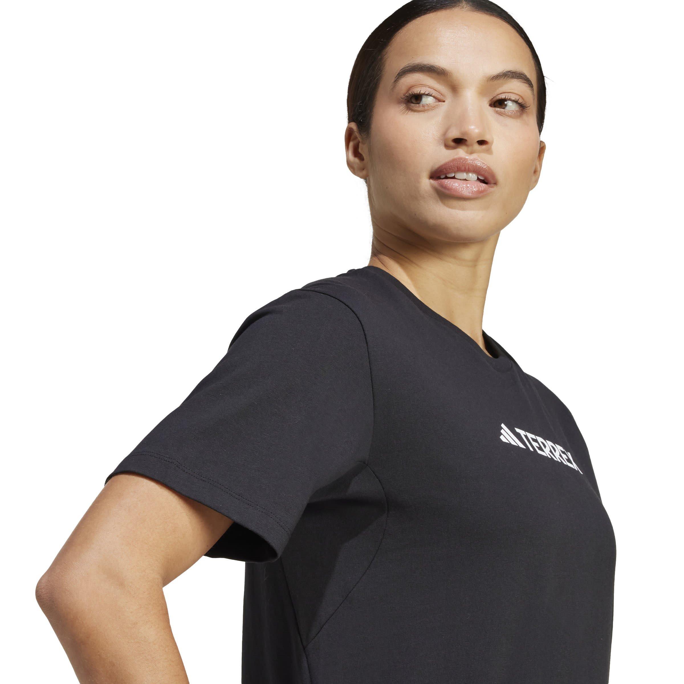Black - adidas - Women's Terrex Classic Logo Short-Sleeve Performance T-Shirt - 5