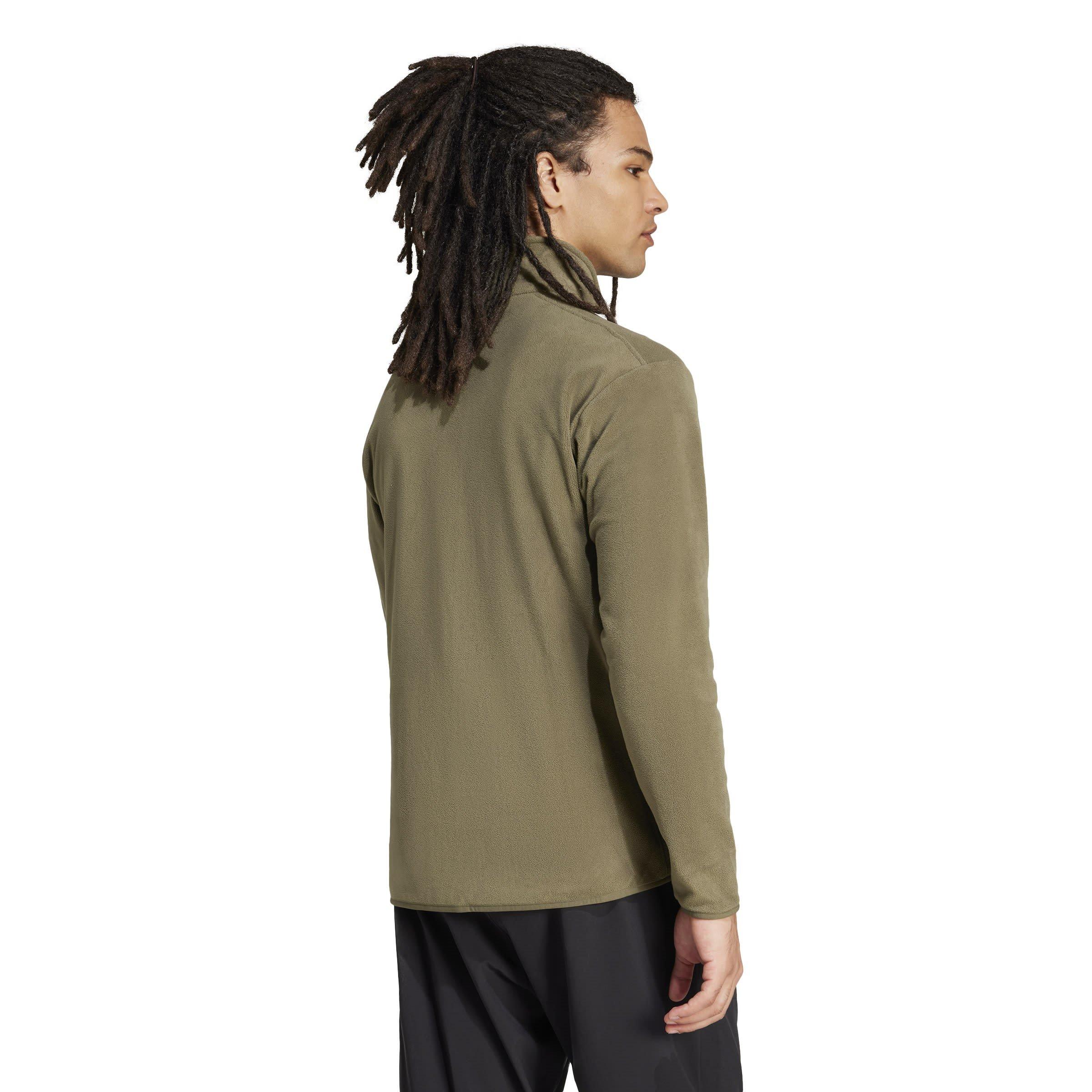 Olive strata - adidas - Multi Essentials Full-Zip Fleece Jacket Mens - 3