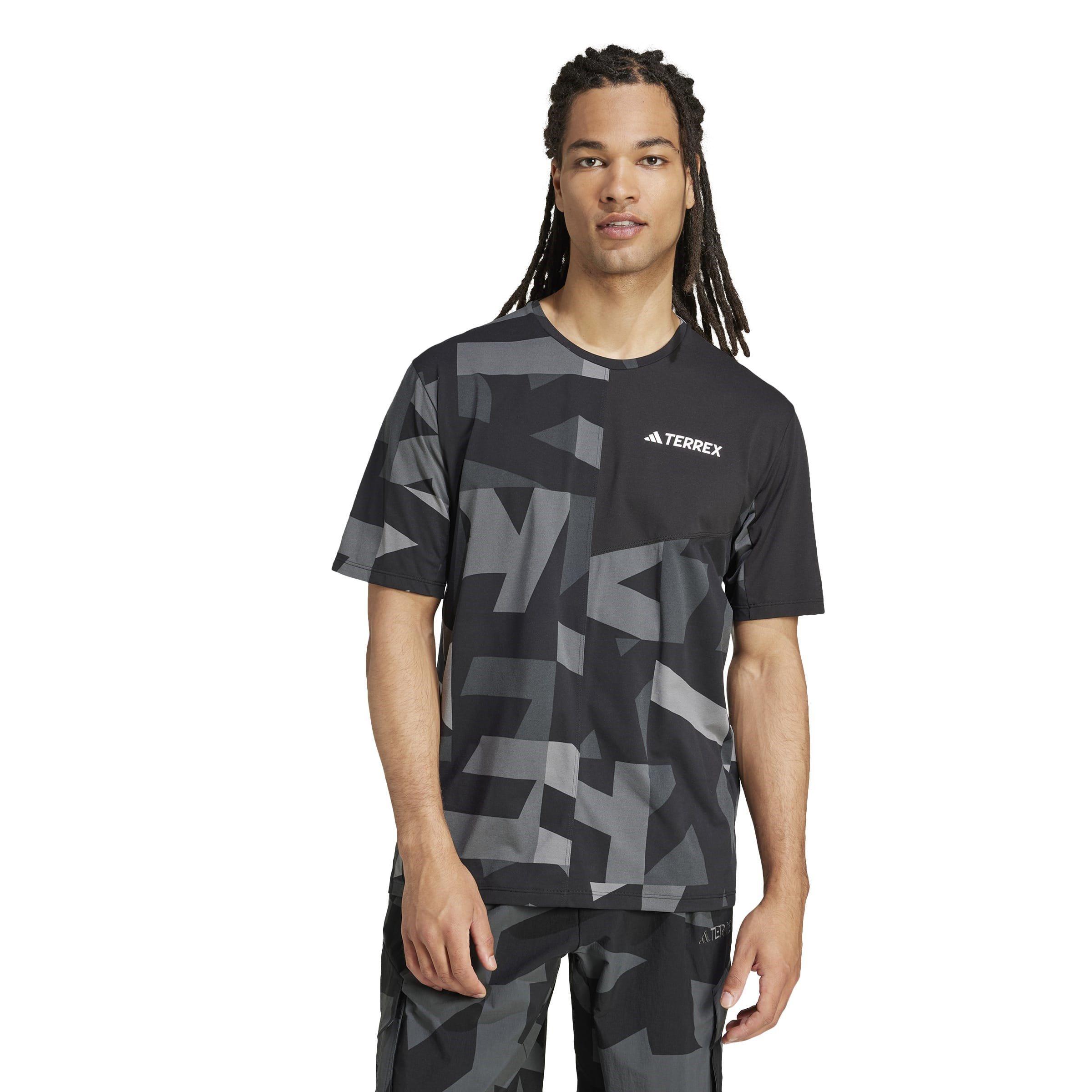 Black/Carbon - adidas - adidas Terrex Multi Climacool Printed Mens Performance T-Shirt - 2