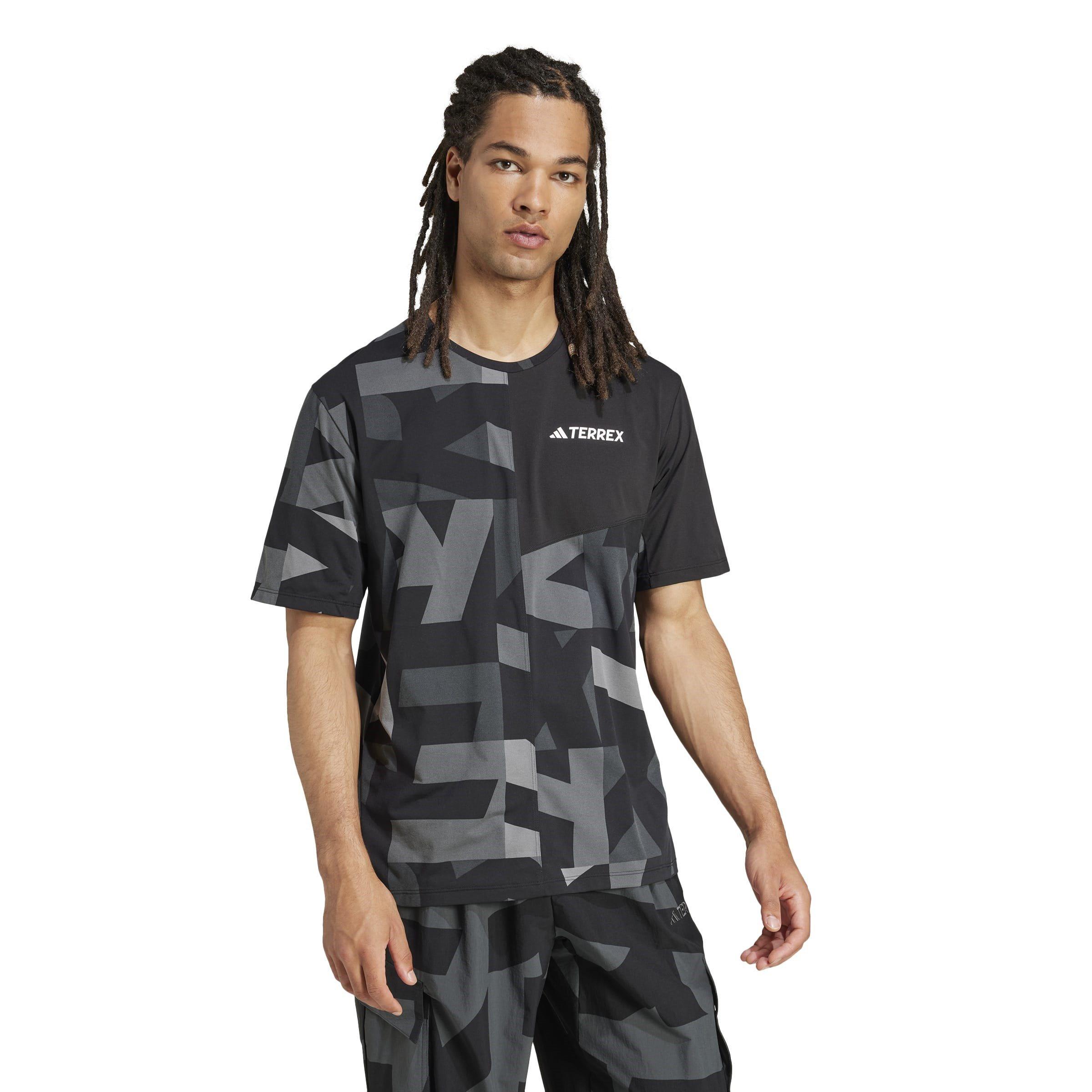 Black/Carbon - adidas - adidas Terrex Multi Climacool Printed Mens Performance T-Shirt - 4