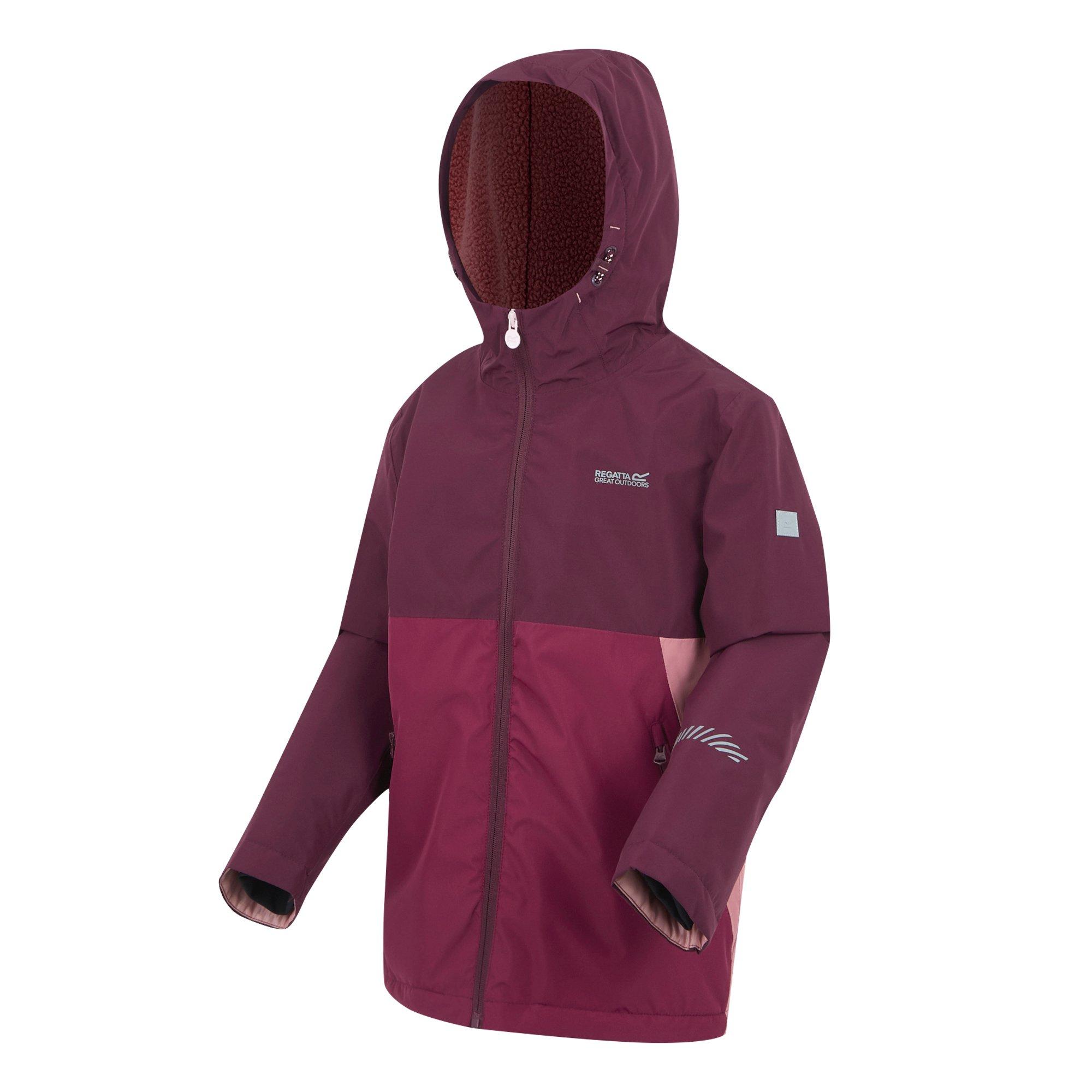 Black/Pmsp - Regatta - Kids Hillain Warm Lined Isotex Reflective Waterproof Jacket - 8