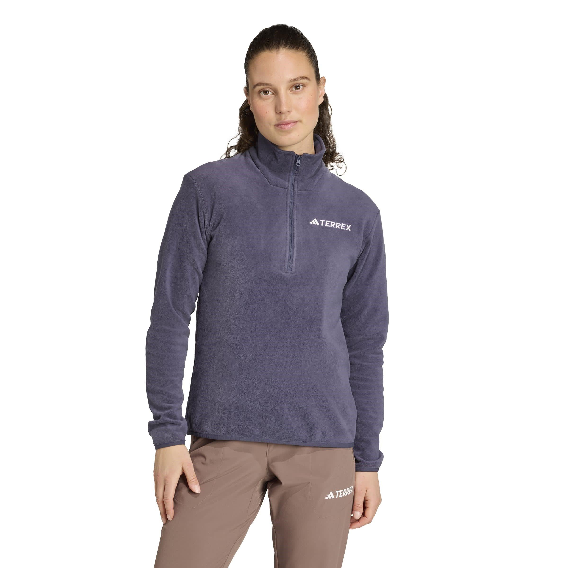 Shadow Navy - adidas - Multi Essentials half Zip Fleece Jacket Womens - 2