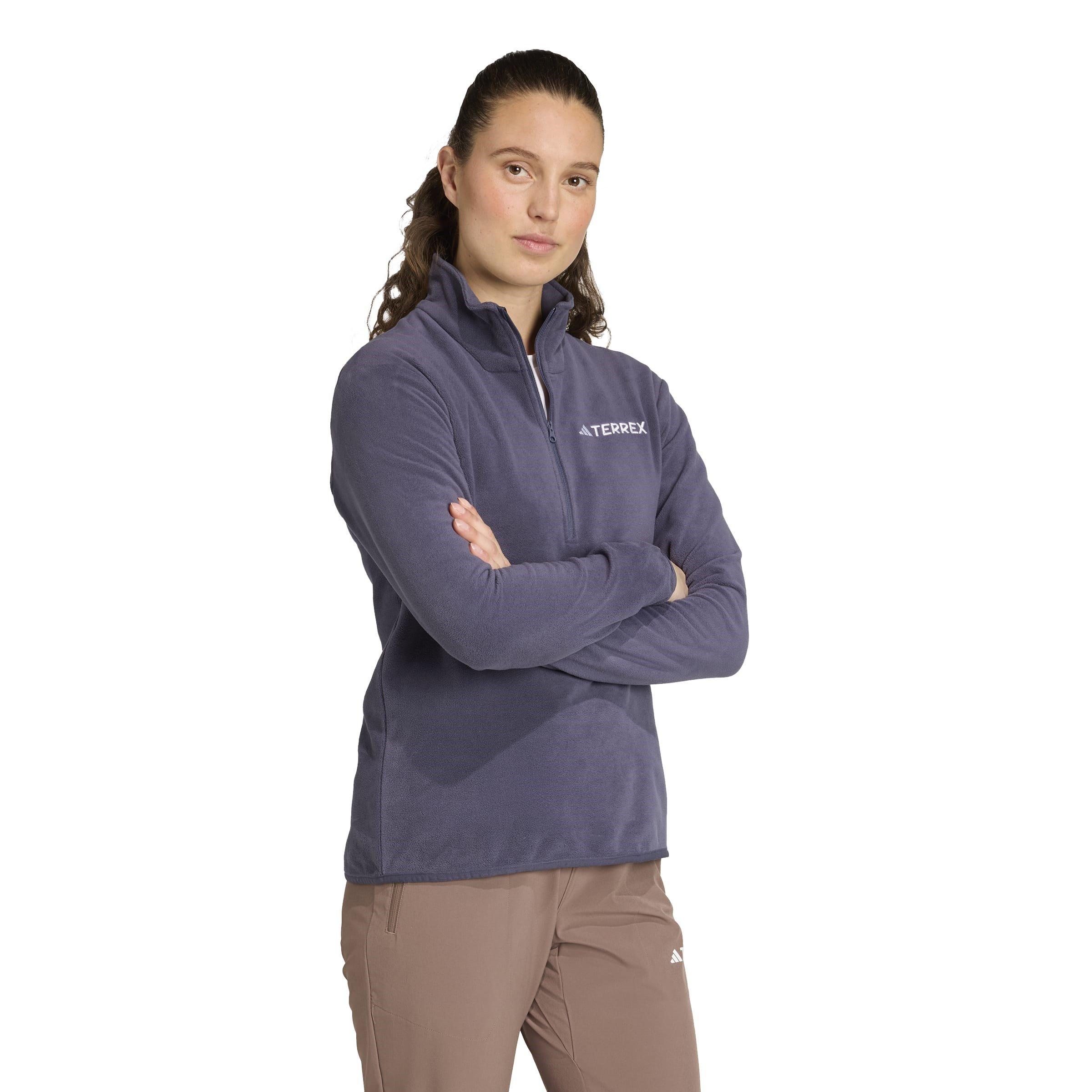 Shadow Navy - adidas - Multi Essentials half Zip Fleece Jacket Womens - 4
