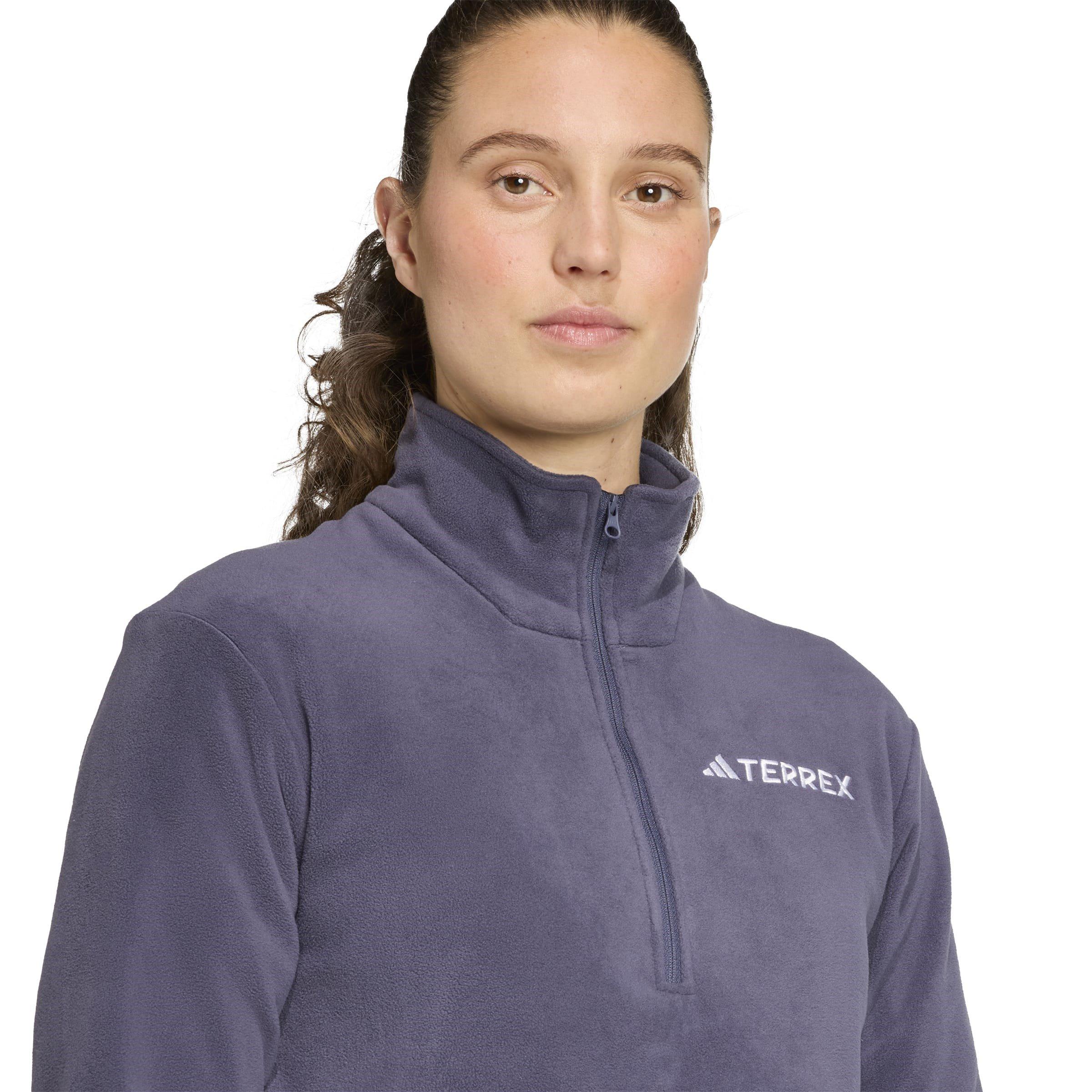 Shadow Navy - adidas - Multi Essentials half Zip Fleece Jacket Womens - 5
