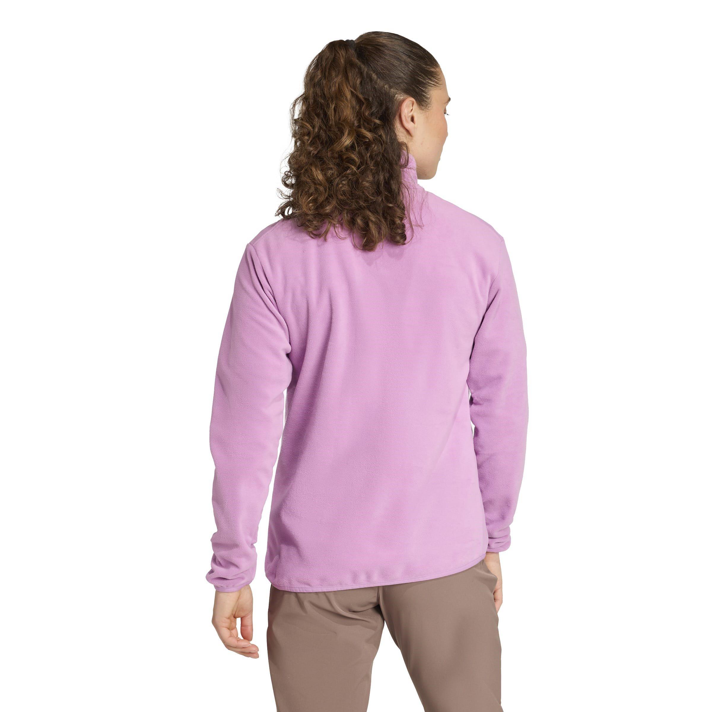 Purple - adidas - Multi Essentials 1/2 Zip Fleece Jacket Womens - 3