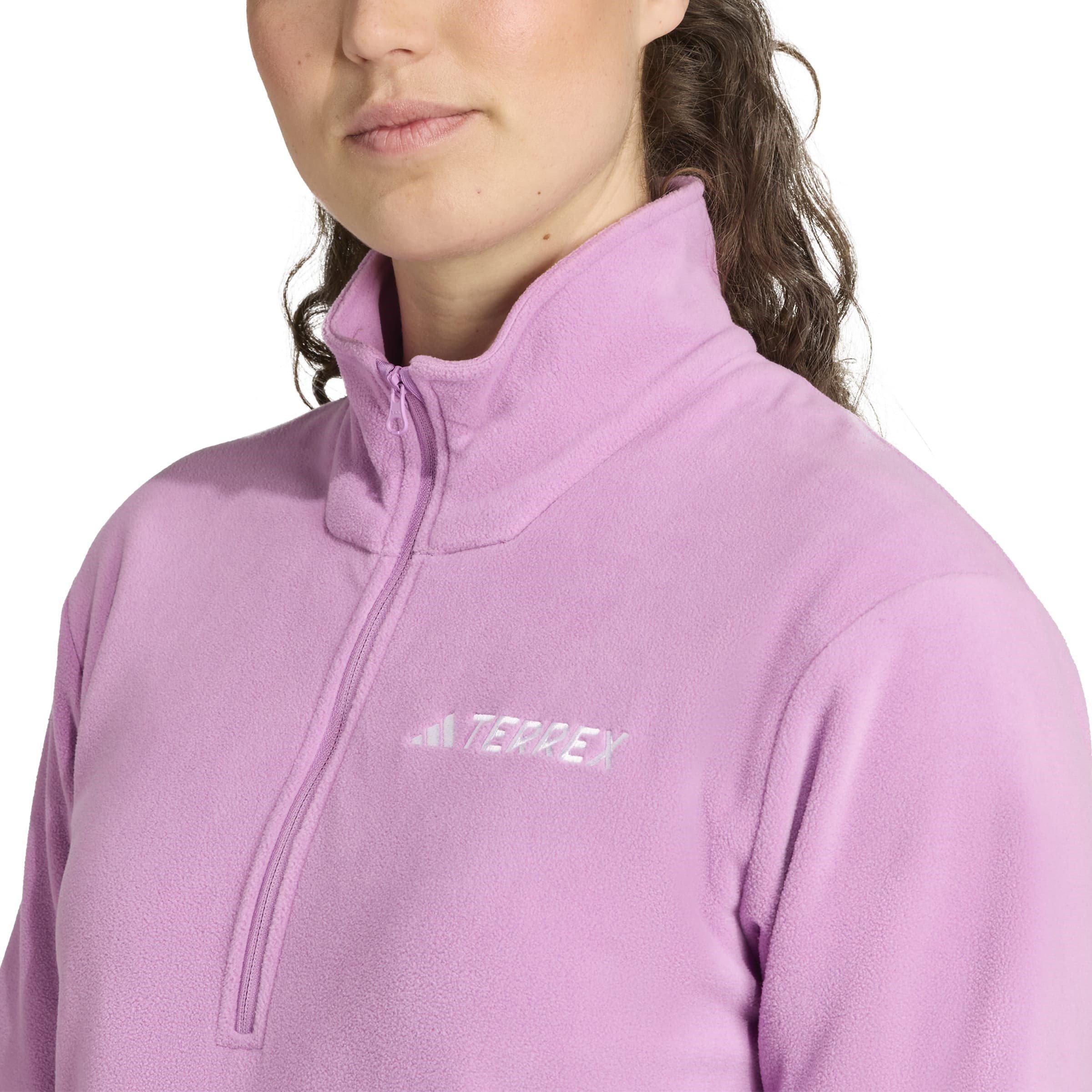 Purple - adidas - Multi Essentials 1/2 Zip Fleece Jacket Womens - 6