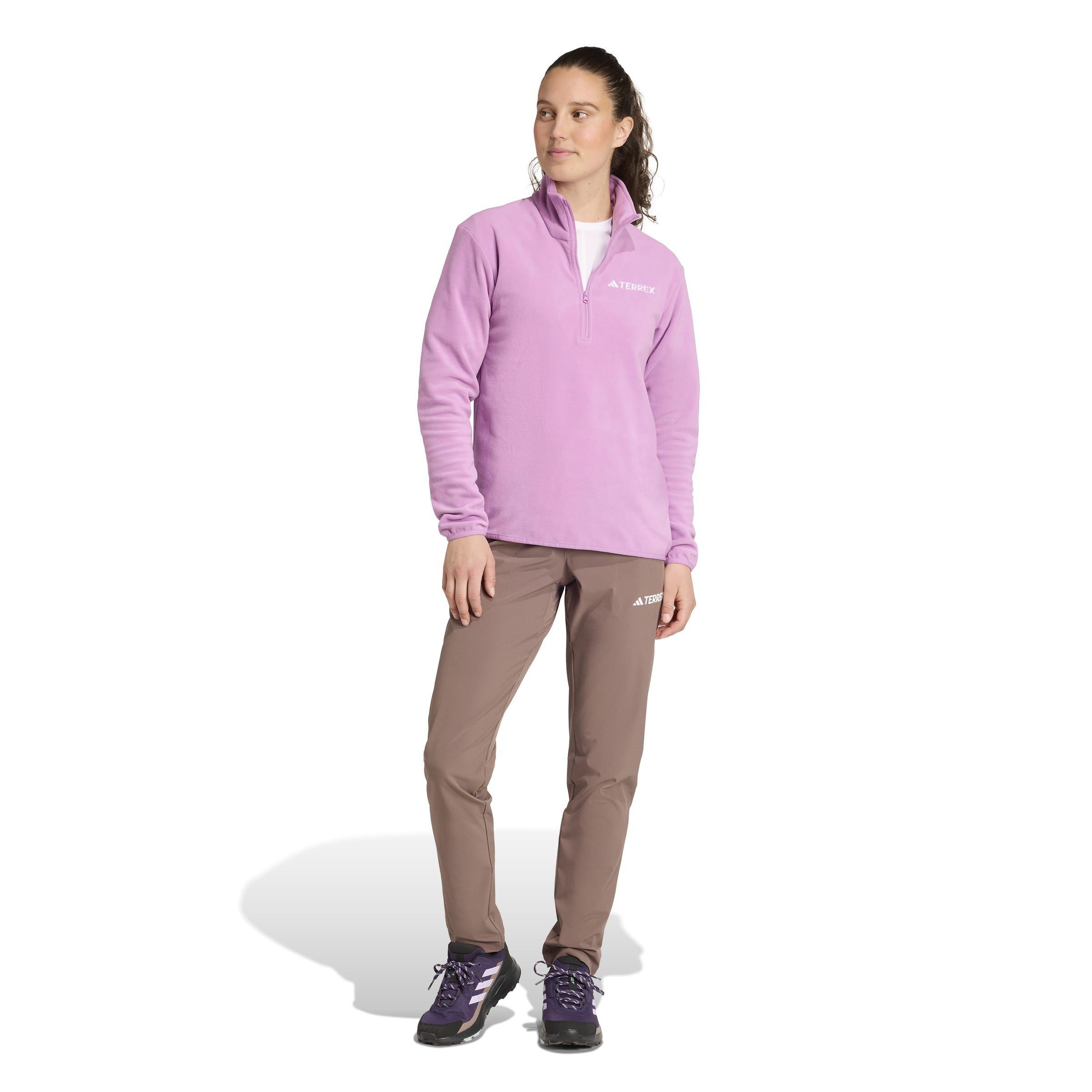 Purple - adidas - Multi Essentials 1/2 Zip Fleece Jacket Womens - 7