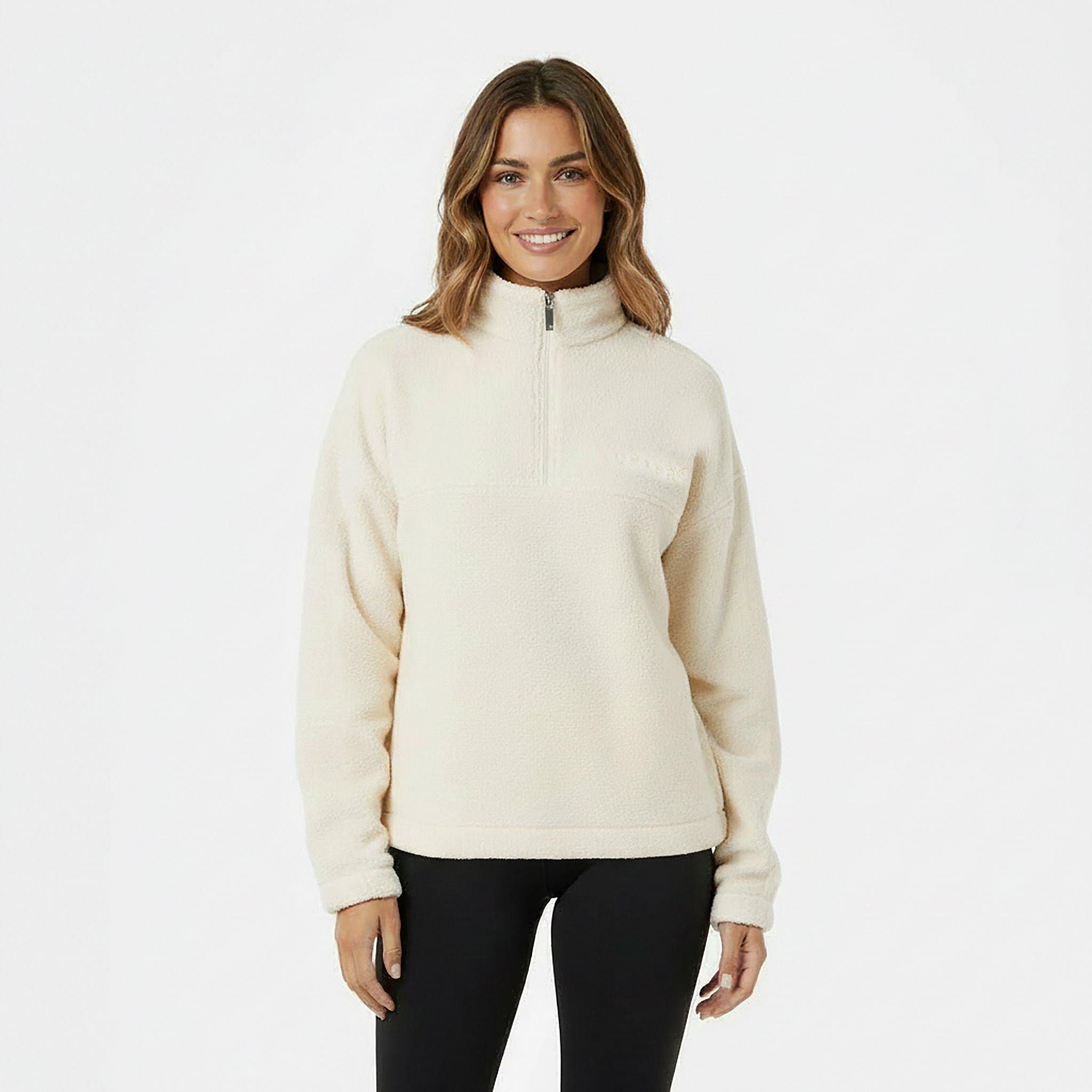 Cream - USA Pro - USAPro Borg Funnel Quarter-Zip Fleece - 3