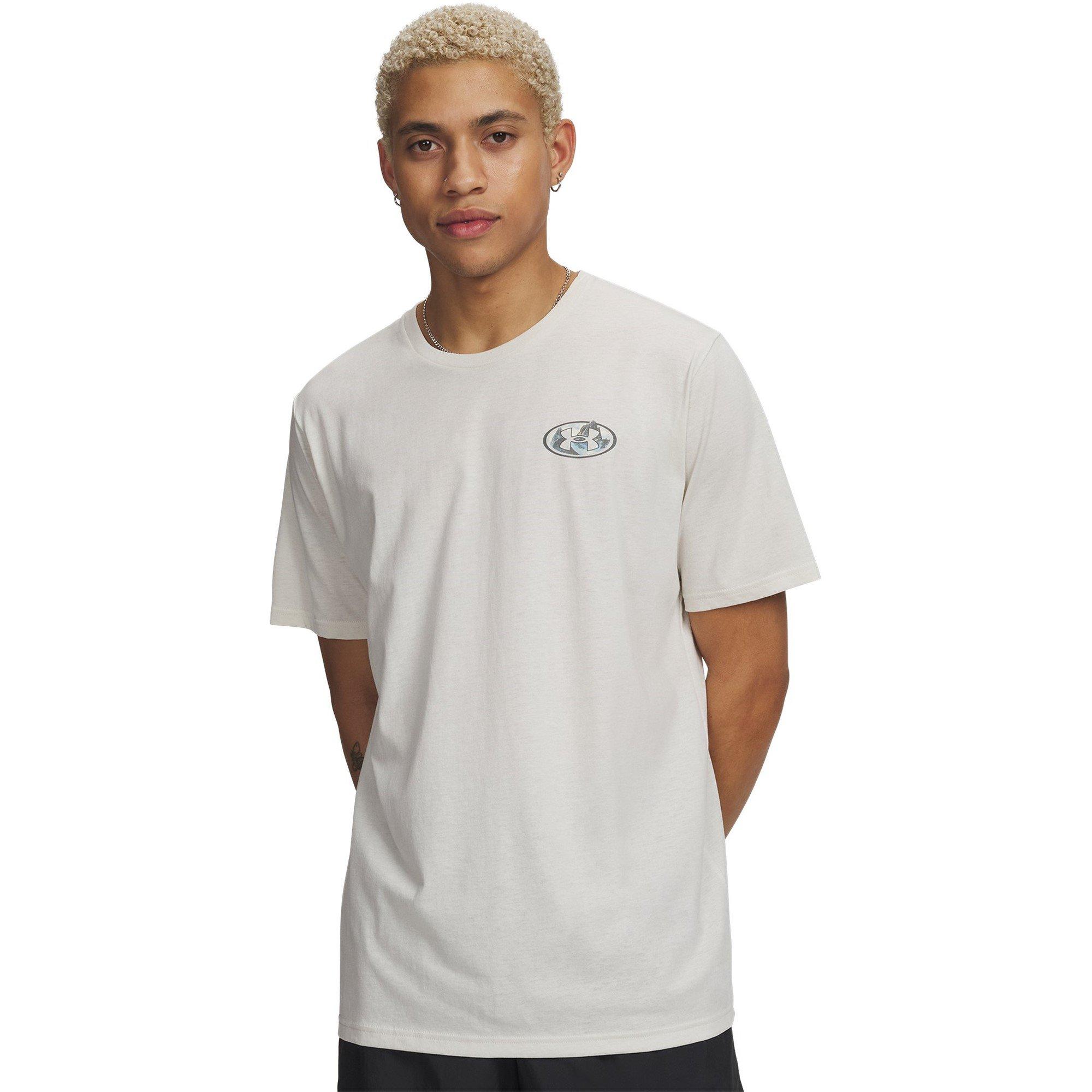 Stone/Green - Under Armour - Men's Mountain Short Sleeve Performance T-Shirt - 1