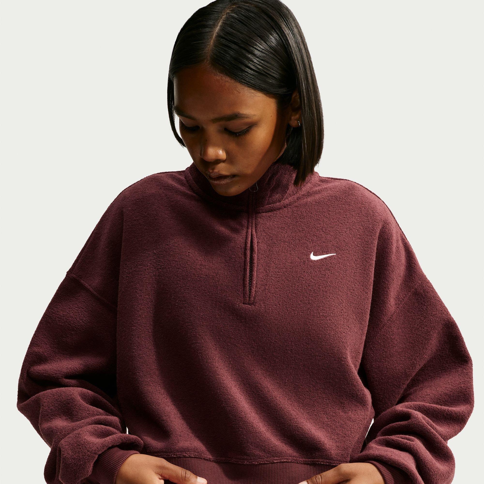 Burgundy - Nike - Nike Studio 1/4 Zip Ld64 - 1