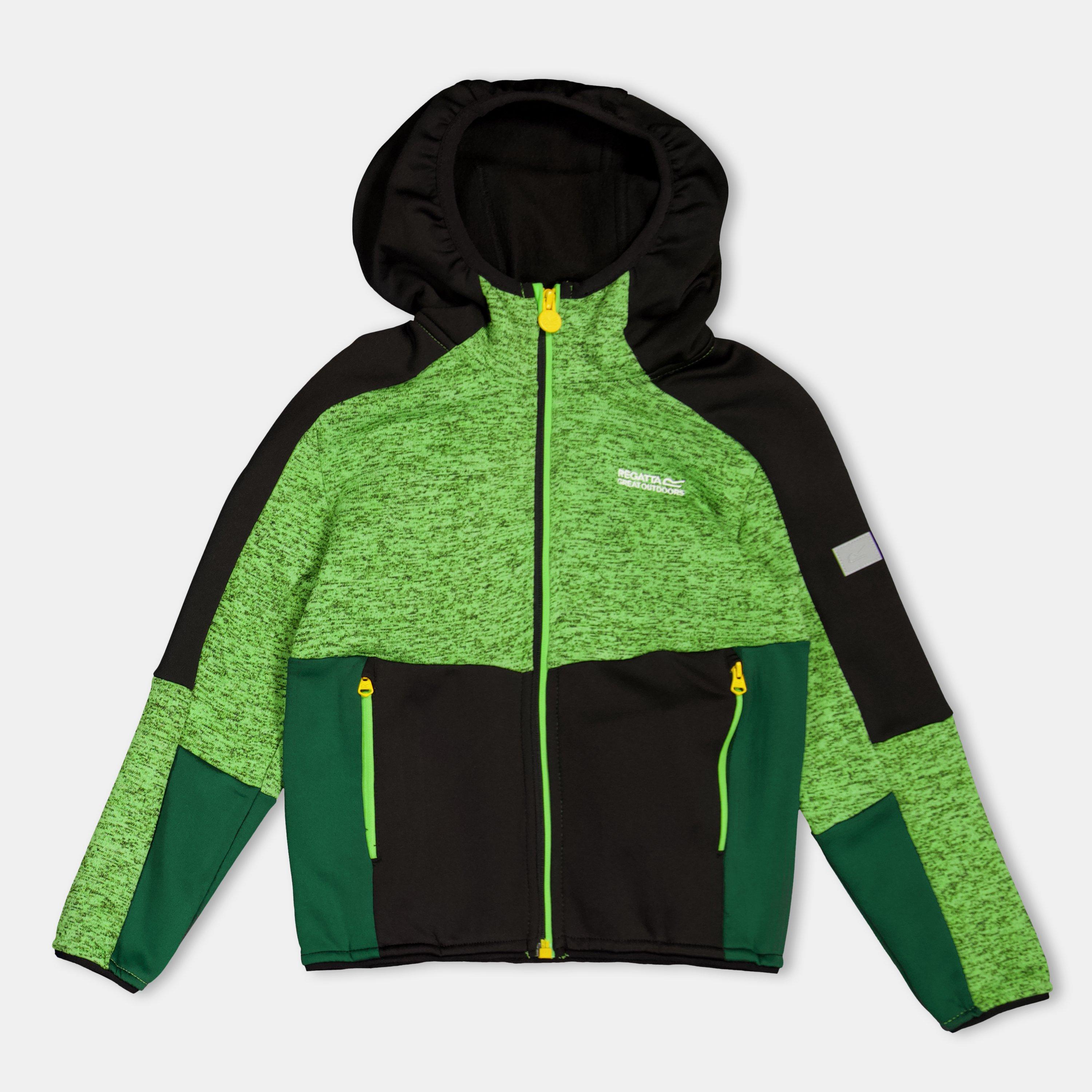 JasmnGrn/Blk - Regatta - Unisex Kids' Dissolver Full-Zip Fleece - 1