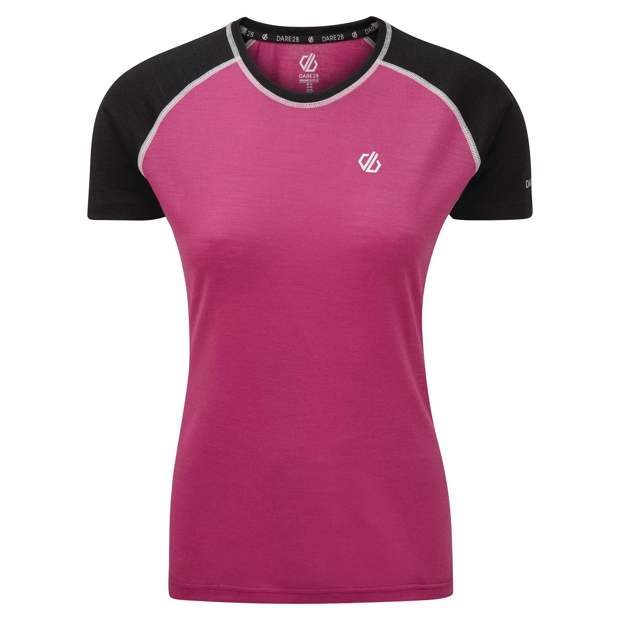 Pk/Blk - Regatta - Women's Fixate Merino Mix Wool Short-Sleeve T-Shirt - 1