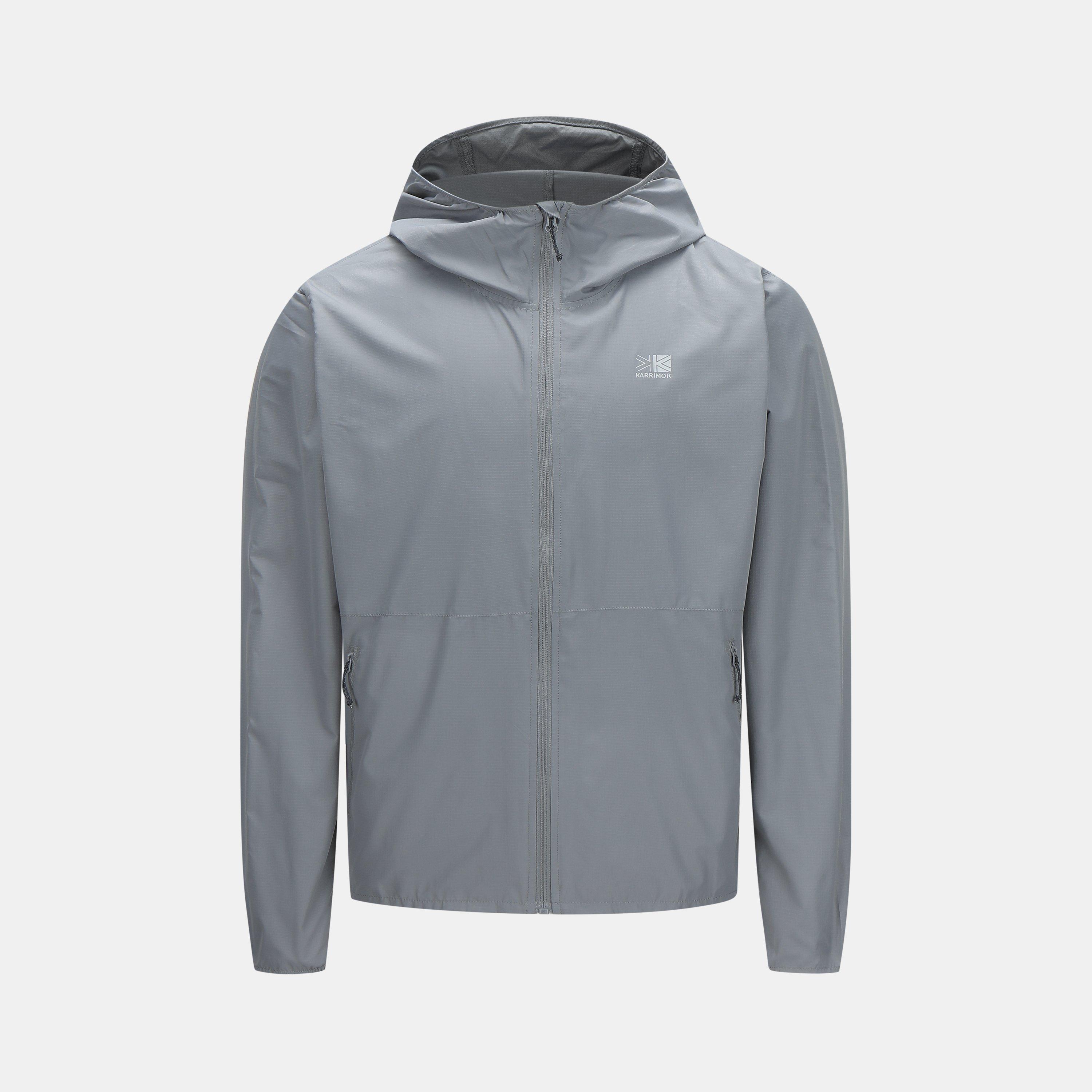 Charcoal - Karrimor - Mens Water and Wind Resistant Full Zip Hooded Jacket - 1