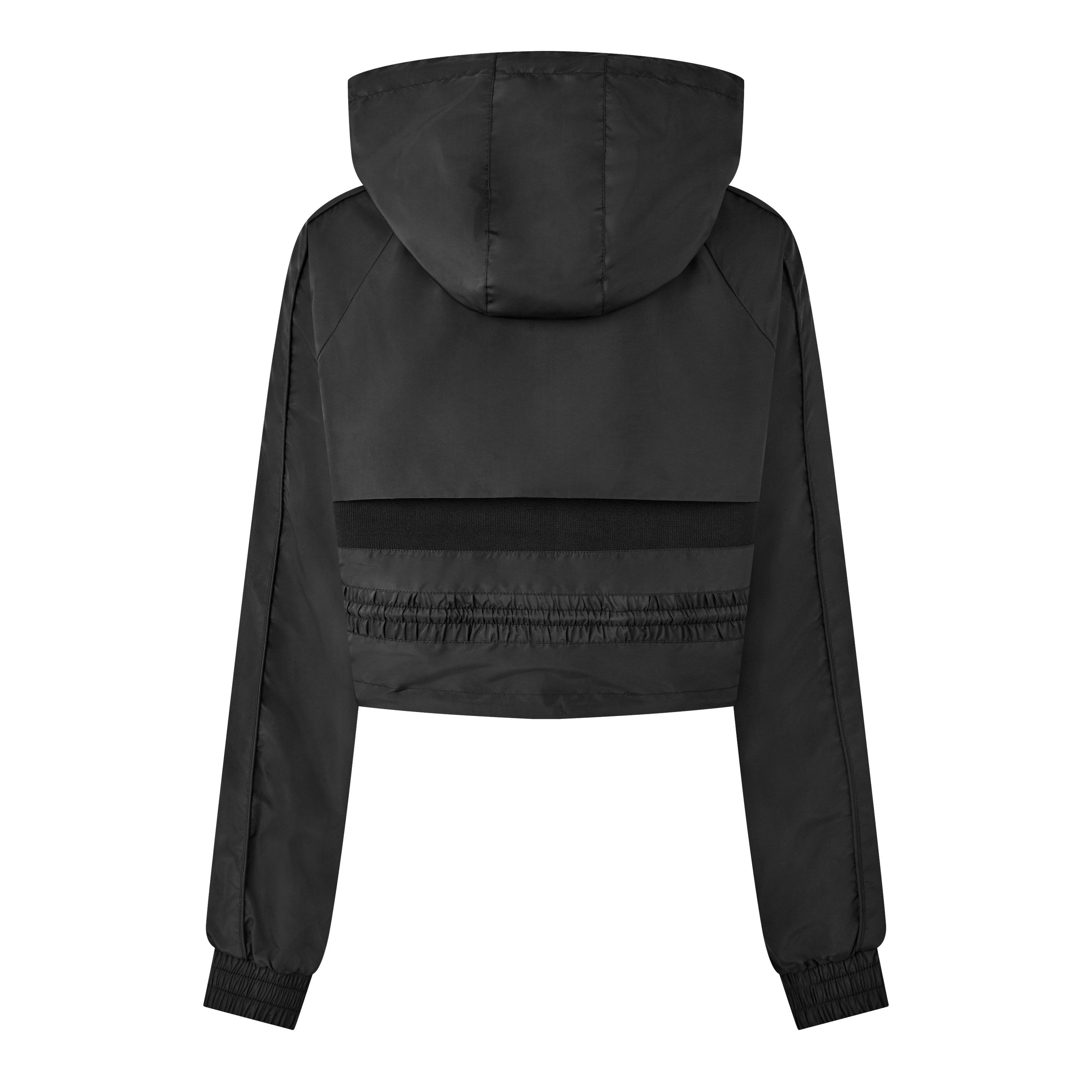 Black - PE Nation - Women's Cropped Water Resistant Hooded Full Zip Relaxed Fit Softshell Jacket - 6