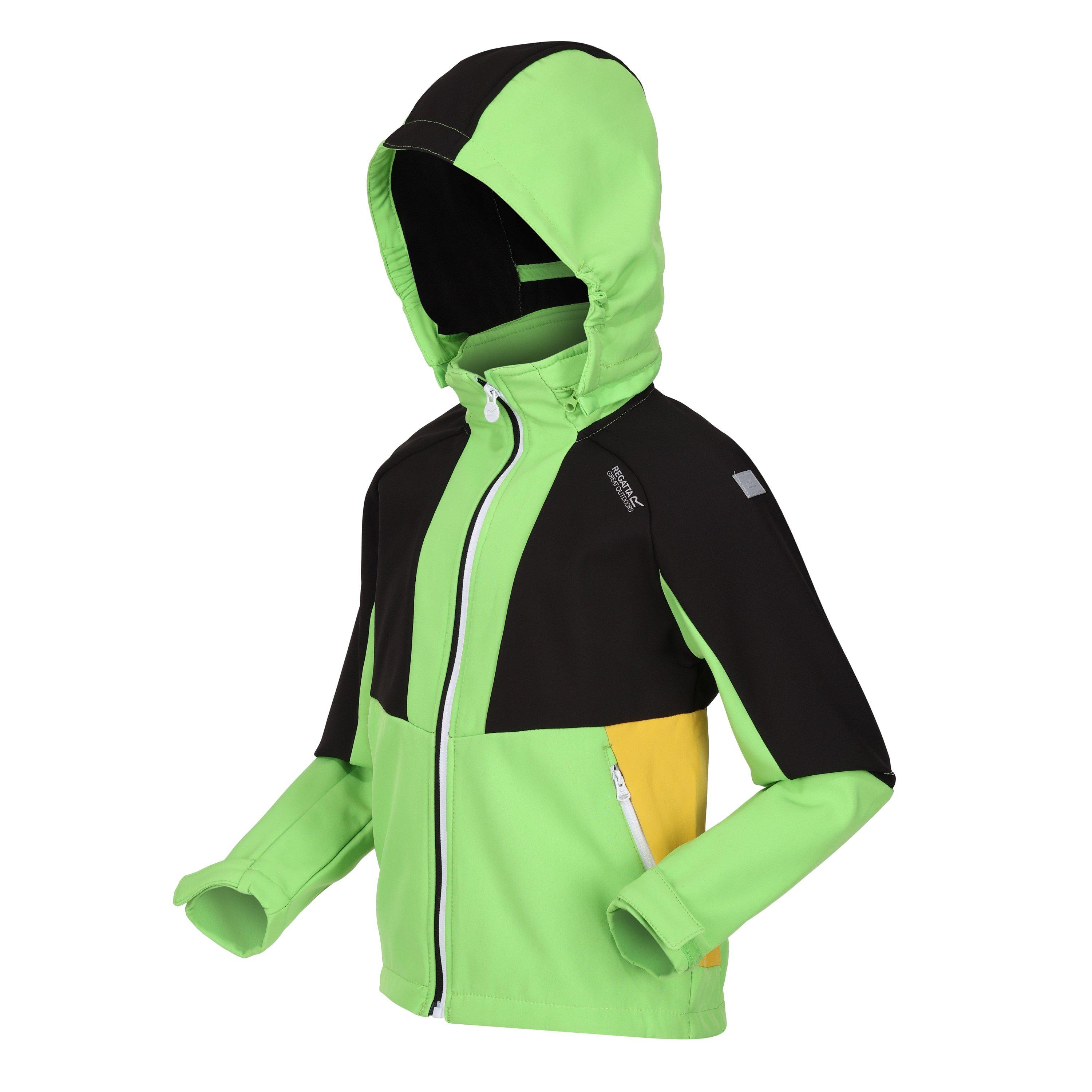 JasmnGrn/Blk - Regatta - Unisex Kids' Haydenbury Wind Resistant Softshell Jacket - 3