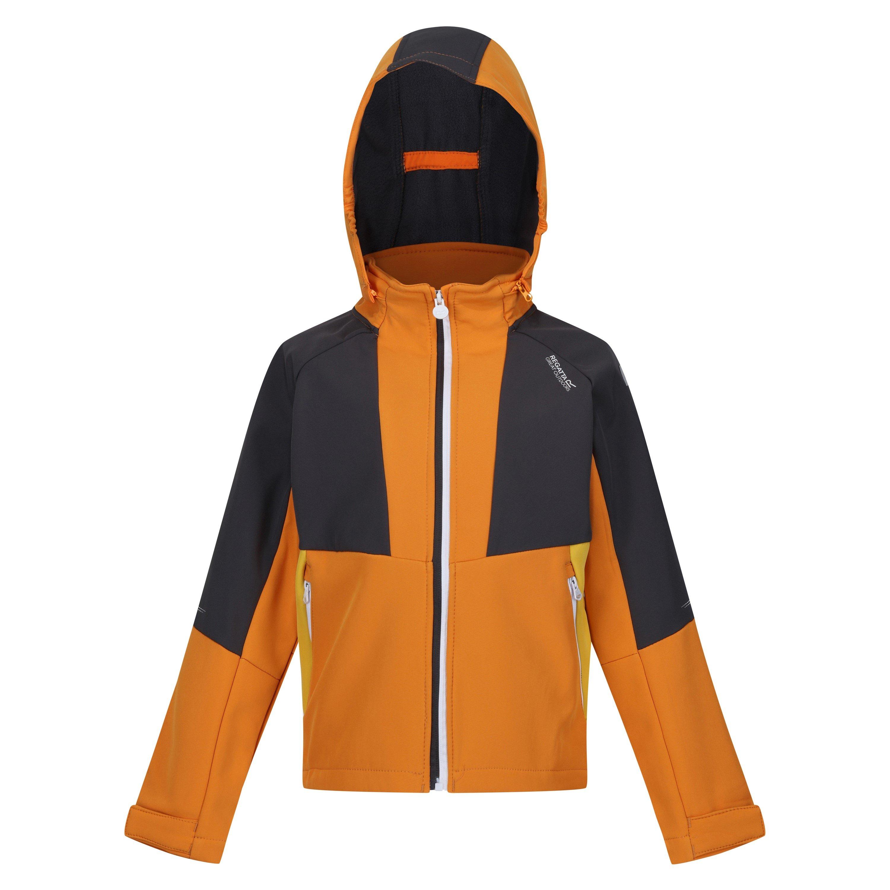 OranPp/SlGry - Regatta - Unisex Kids' Haydenbury Wind Resistant Softshell Jacket - 1