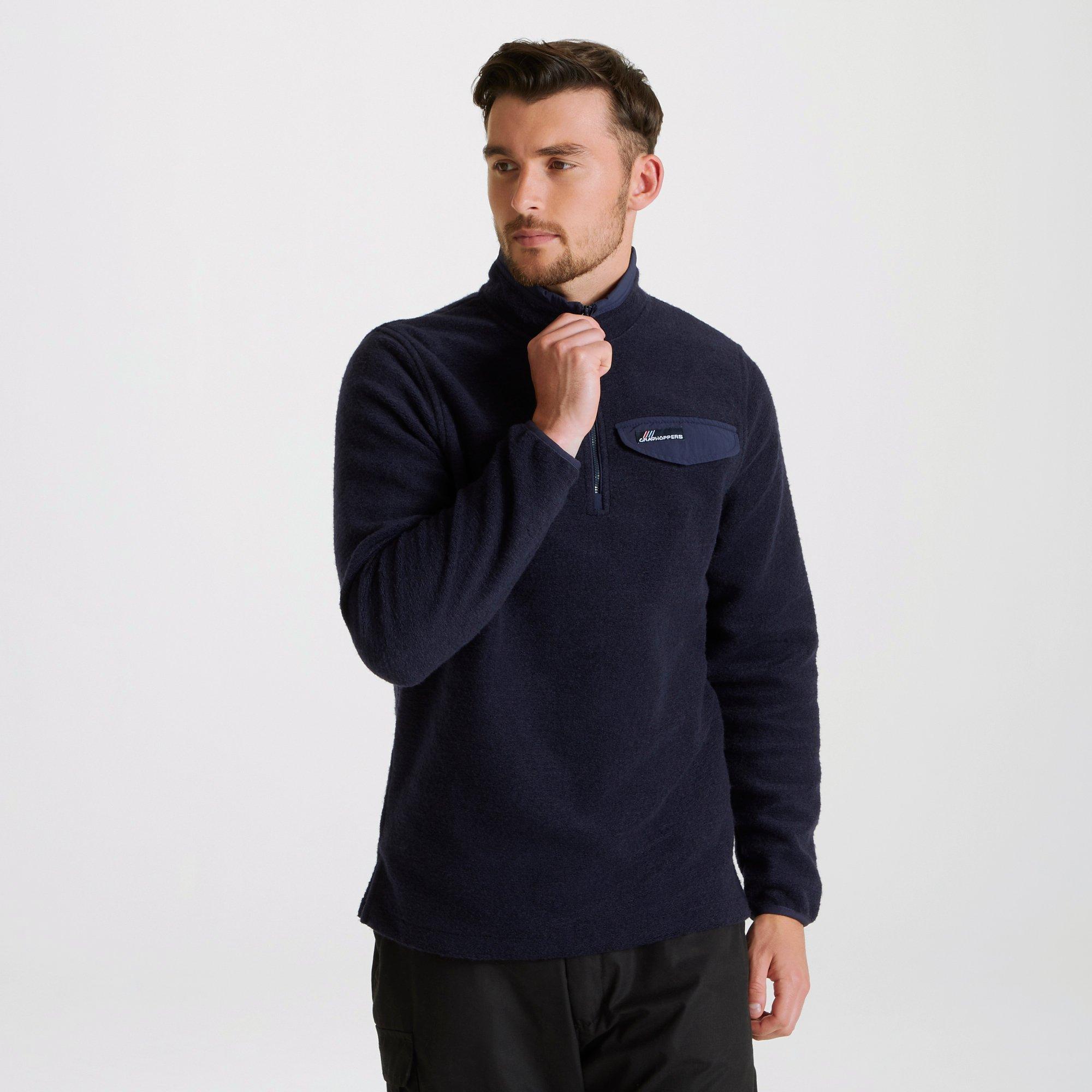 Blue Navy - Craghoppers - Men's Crag Edwin quarter Zip Fleece Fabric - 2