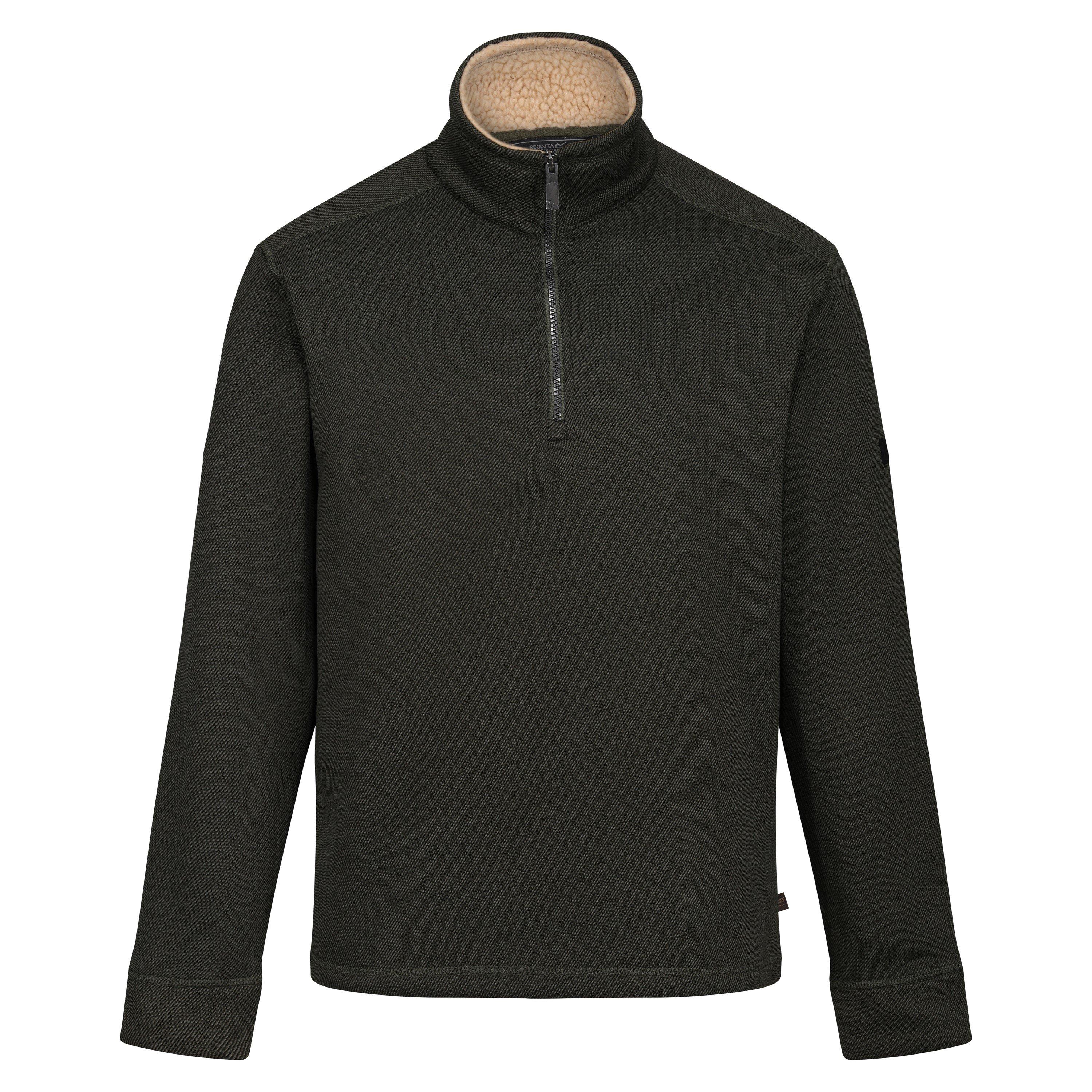 Kaki foncé - Regatta - Galador quarter Zip Fleece Fabric - 1