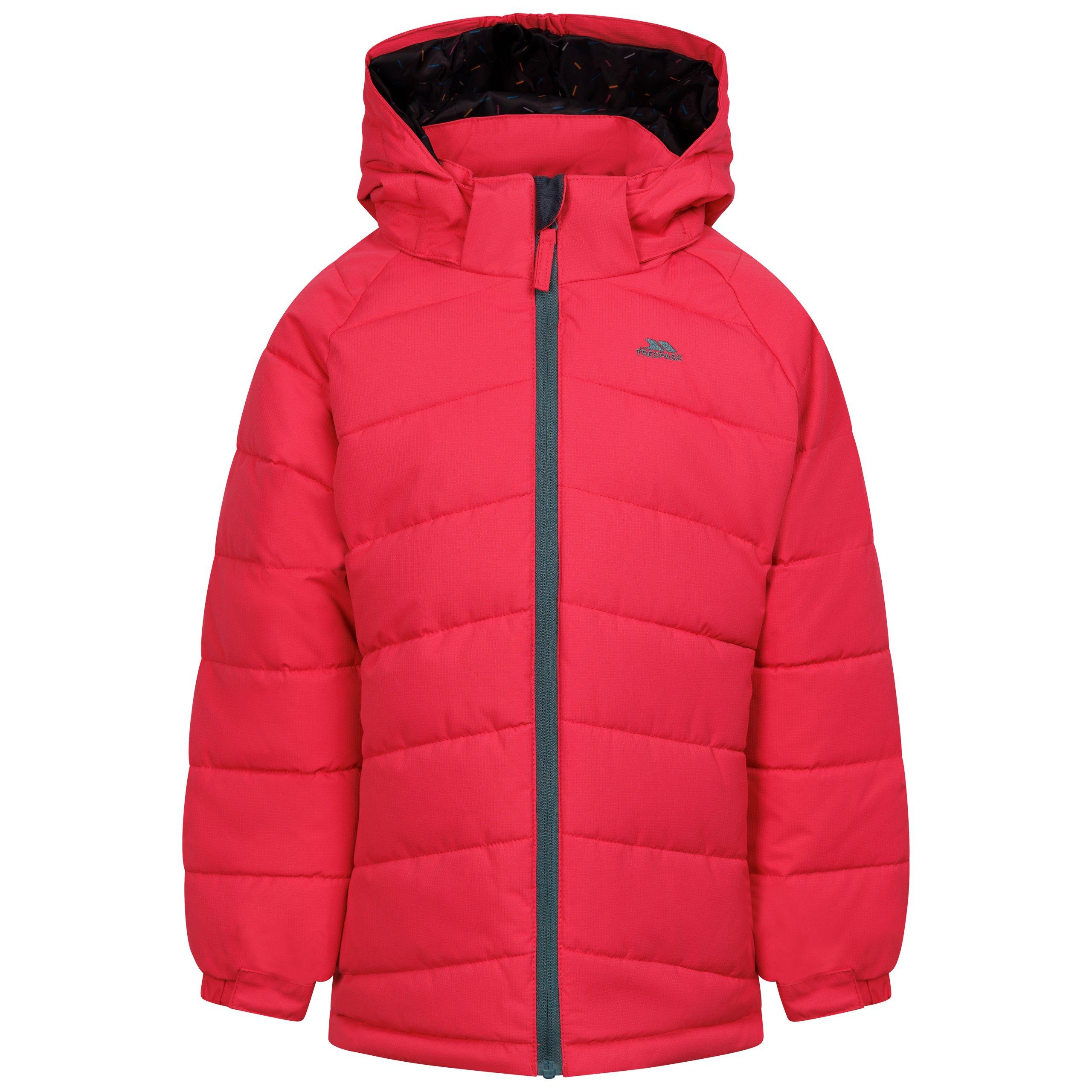 Trespass Girls Kids' Amira Insulated Lightweight Puffer Jacket - Strawberry - 7-8 Yrs