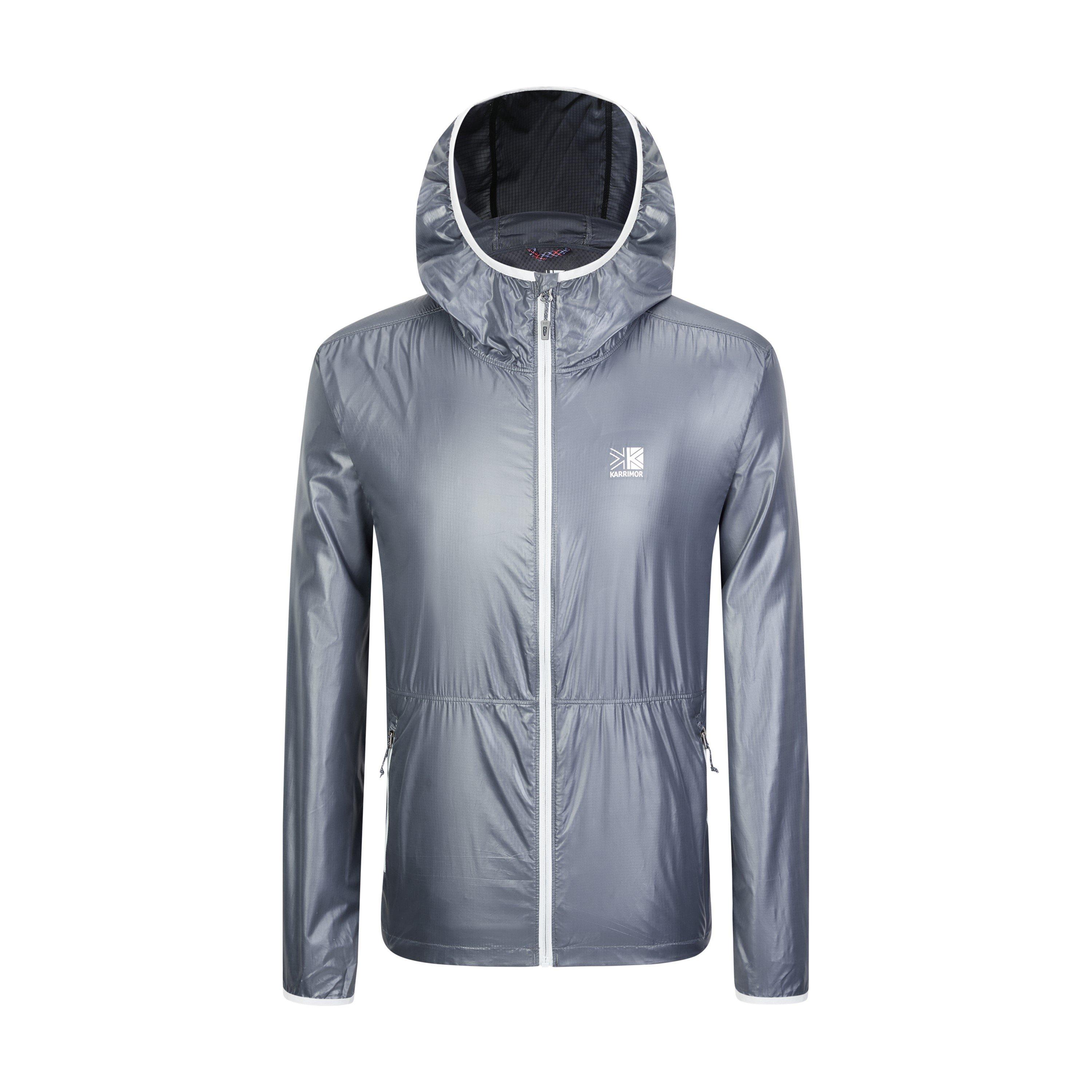 Charcoal - Karrimor - Men's Windproof Long Sleeve Hooded Full Zip Jacket - 1