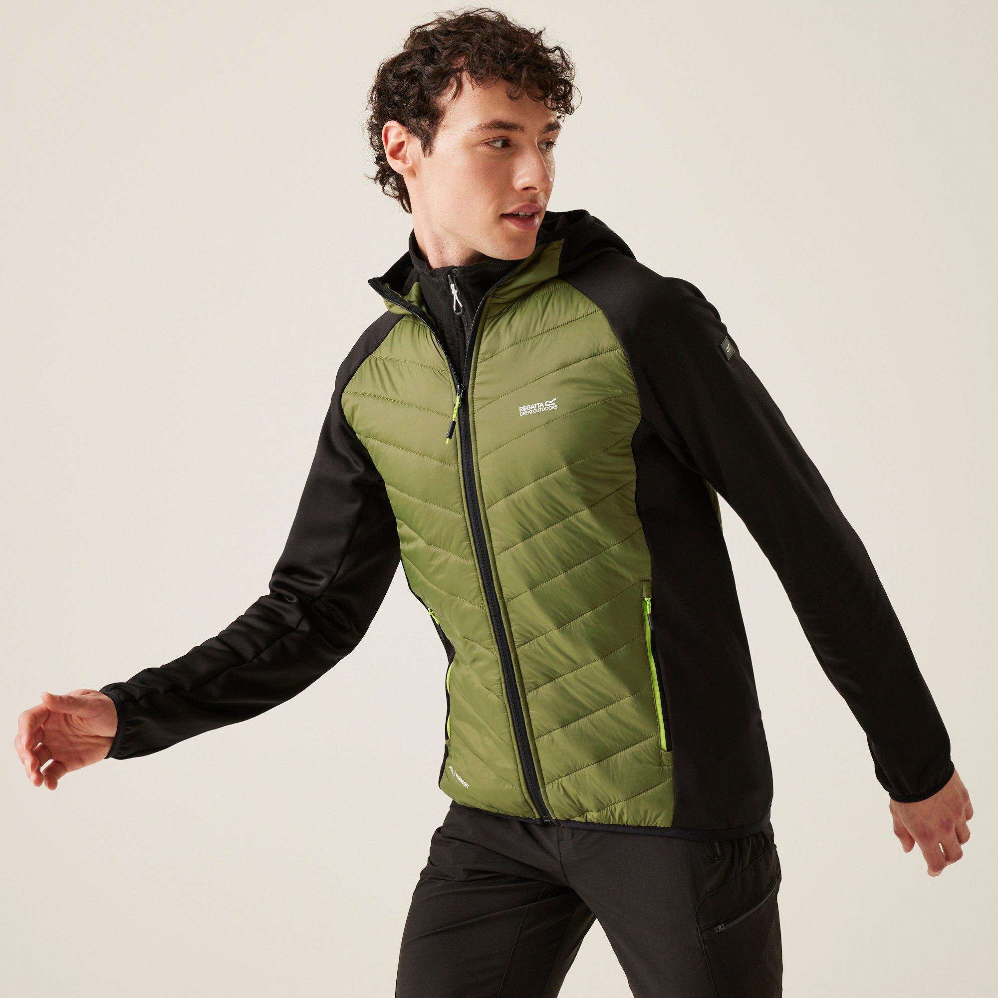 Regatta Men's Andreson Water Resistant Hooded Long Sleeve Insulated Puffer Jacket - Olive/Black - XL