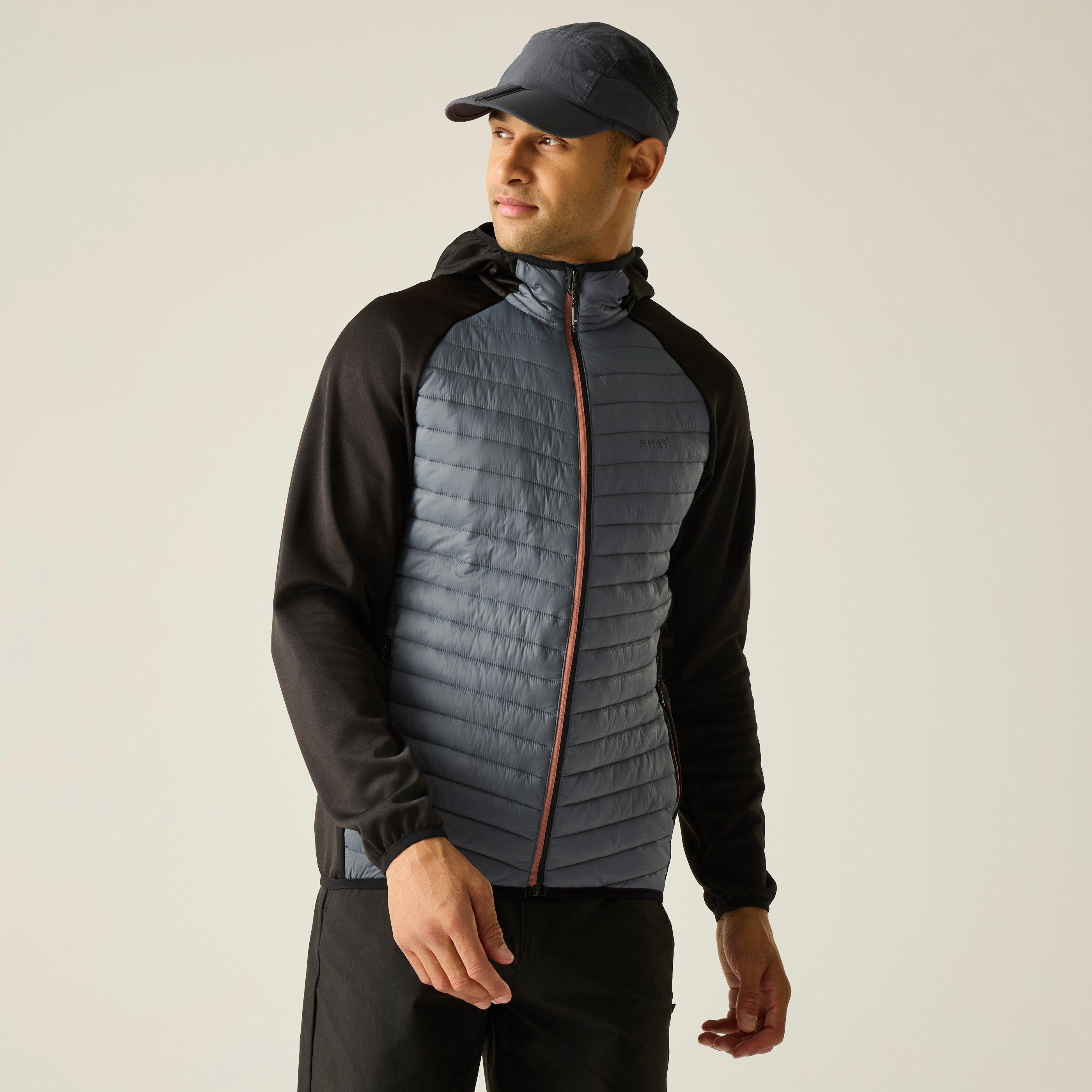 Regatta Men's Andreson Water Resistant Hooded Long Sleeve Insulated Puffer Jacket - Drkstrm/Blck - XL