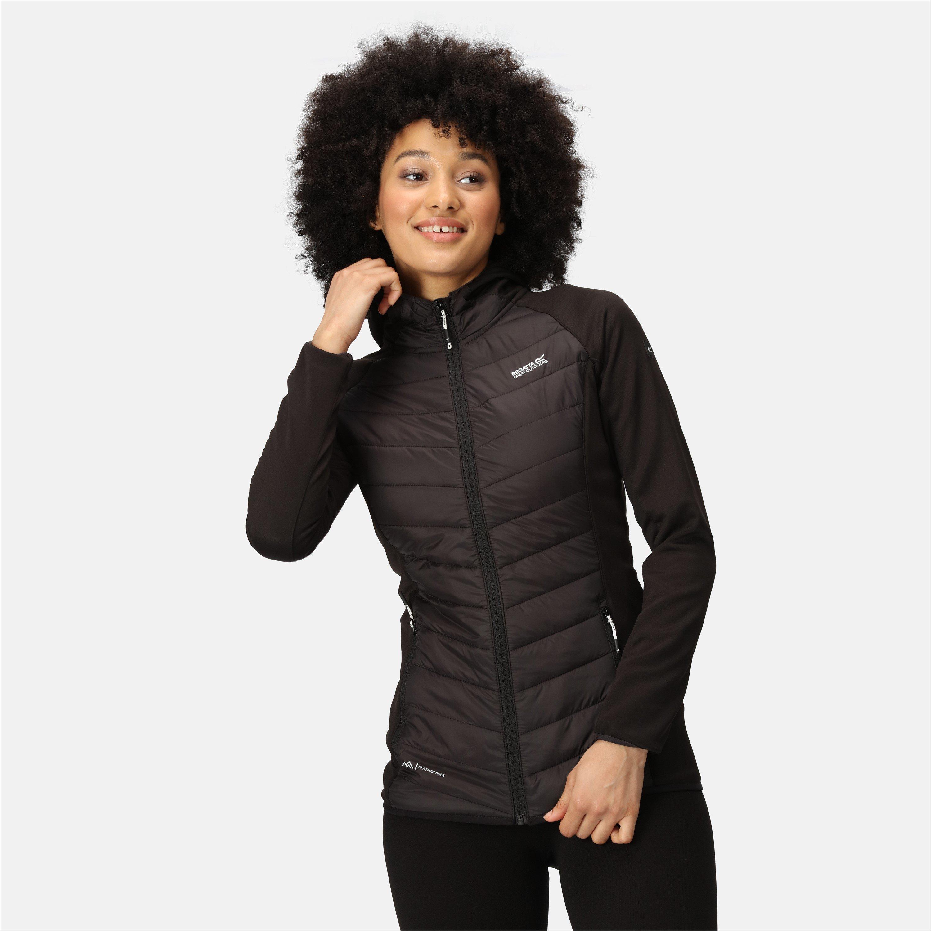 Regatta Women's Andreson Water Resistant Hooded Long Sleeve Insulated Puffer Jacket - Black - 16 (XL)