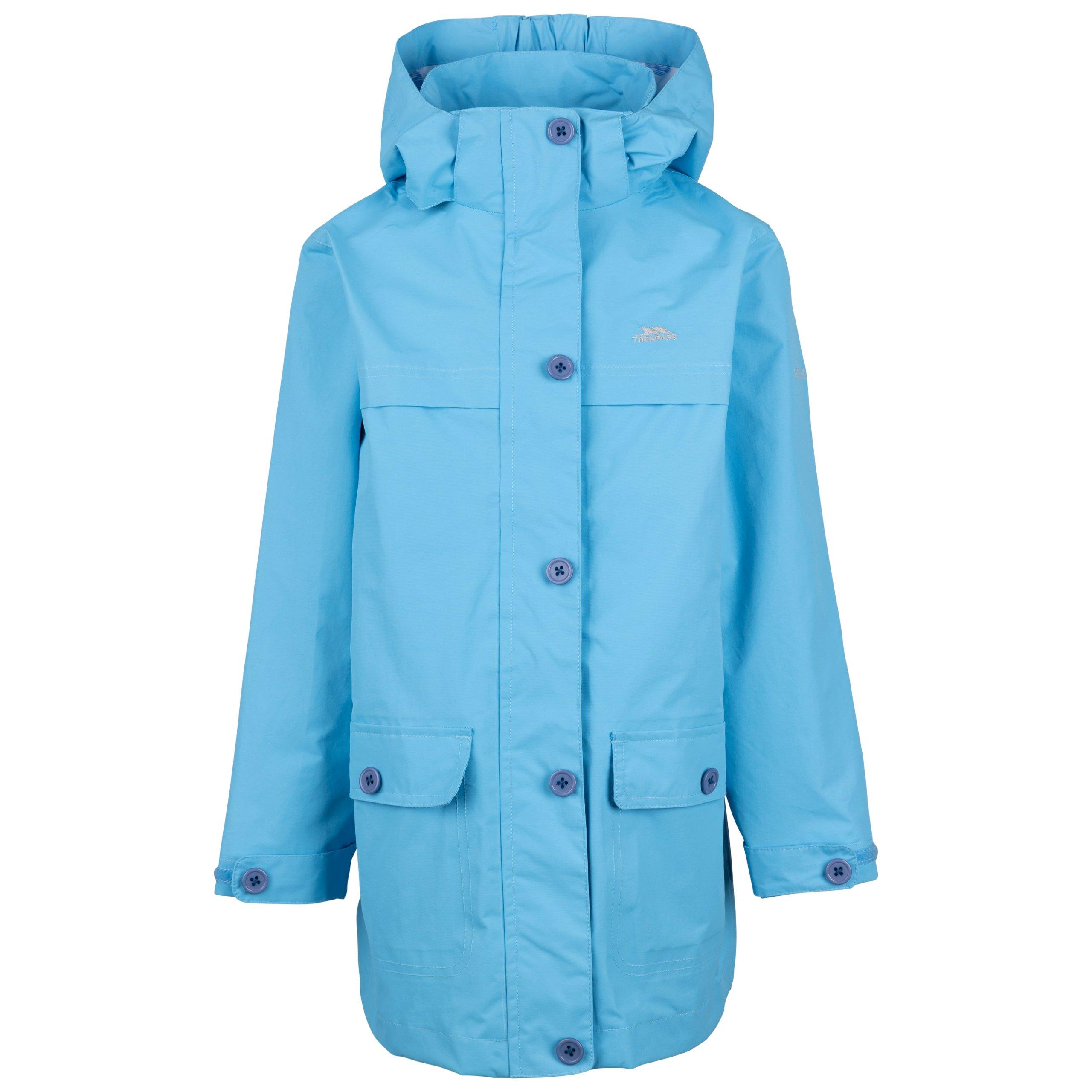Trespass Girls Kids' Fairly Waterproof Lightweight Jacket - Blue Skies - 3-4 Yrs
