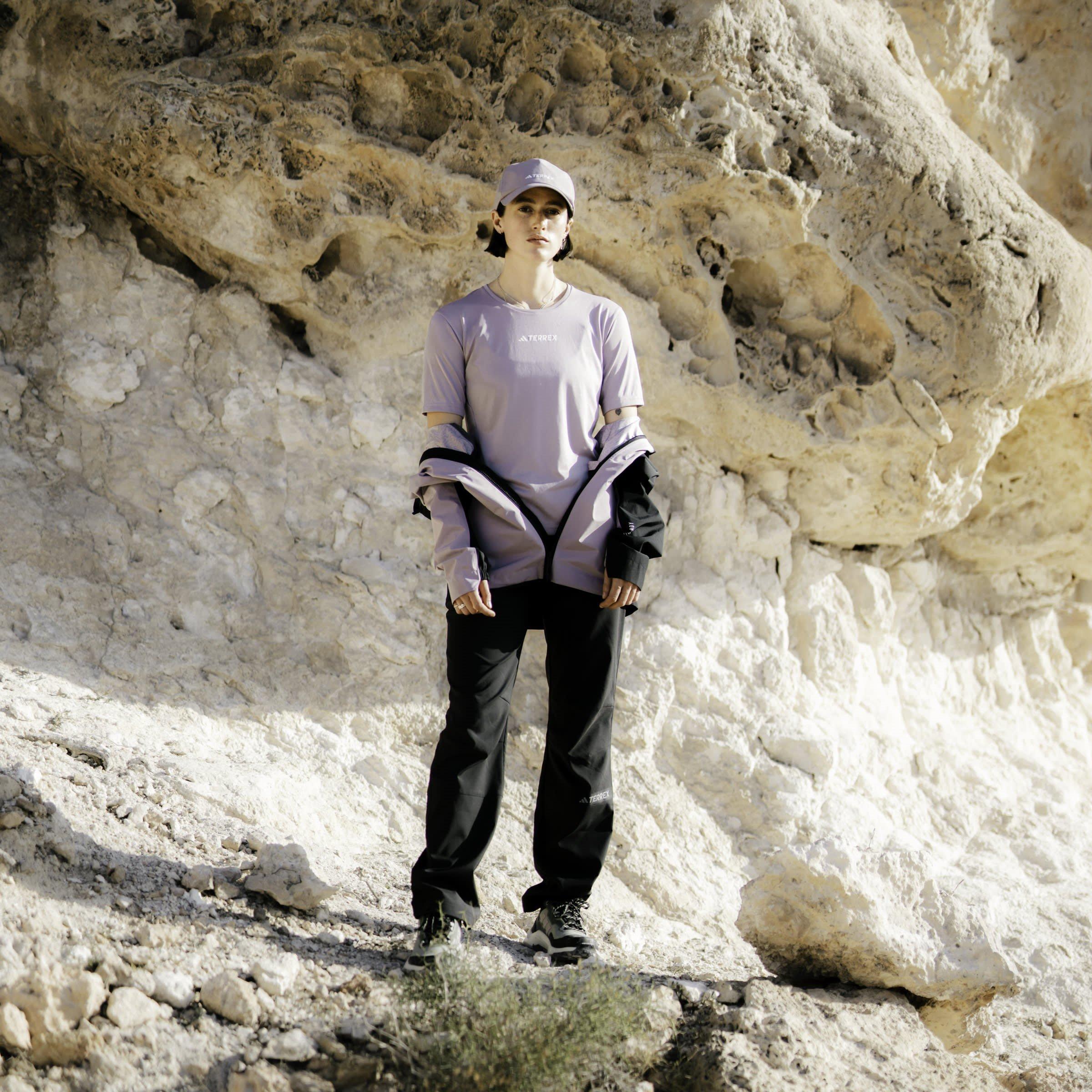 Fig/Black - adidas - Terrex Multi Rain Ready 2.5 Layer Wind Resistant Long Sleeve Waterproof Jacket - 11