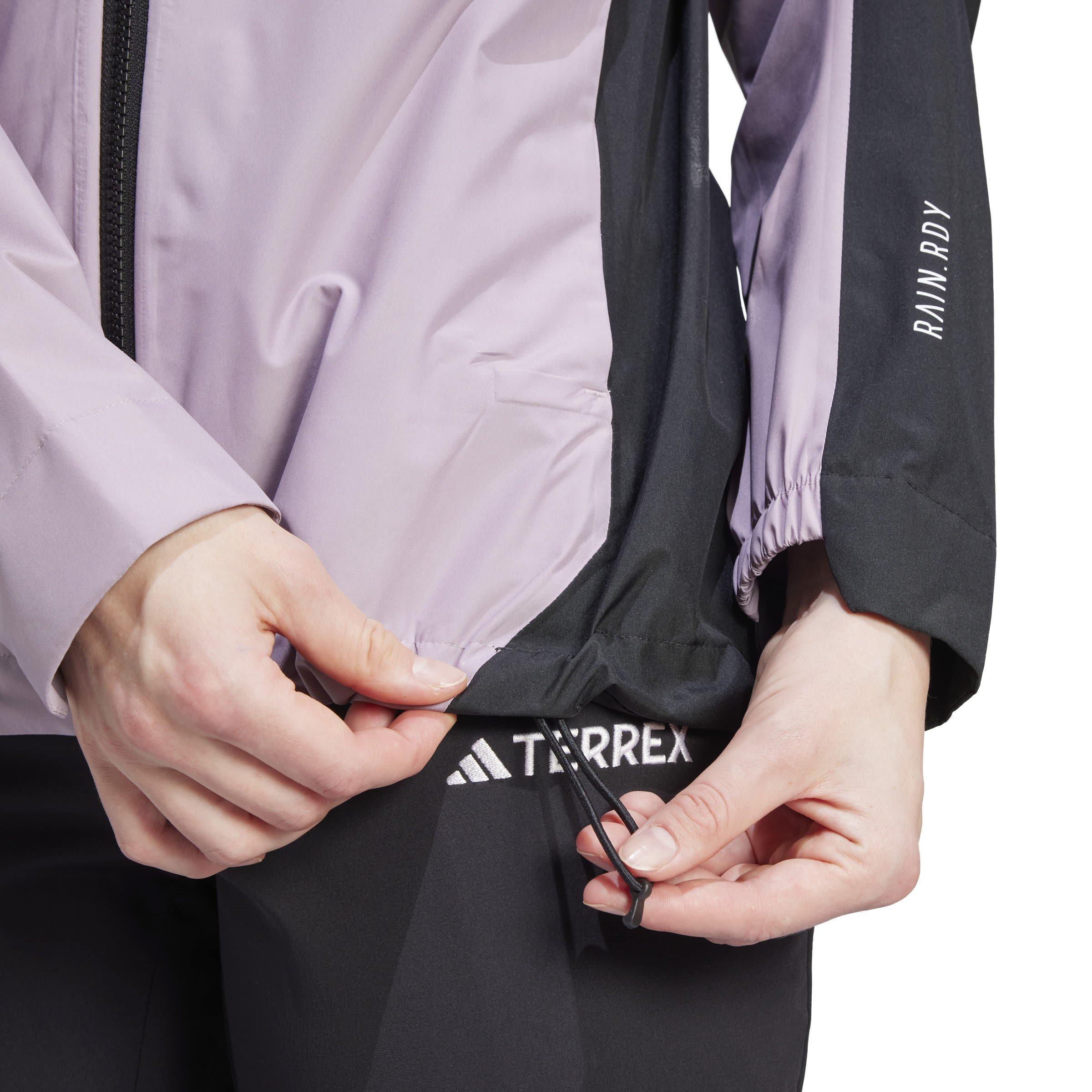 Fig/Black - adidas - Terrex Multi Rain Ready 2.5 Layer Wind Resistant Long Sleeve Waterproof Jacket - 6