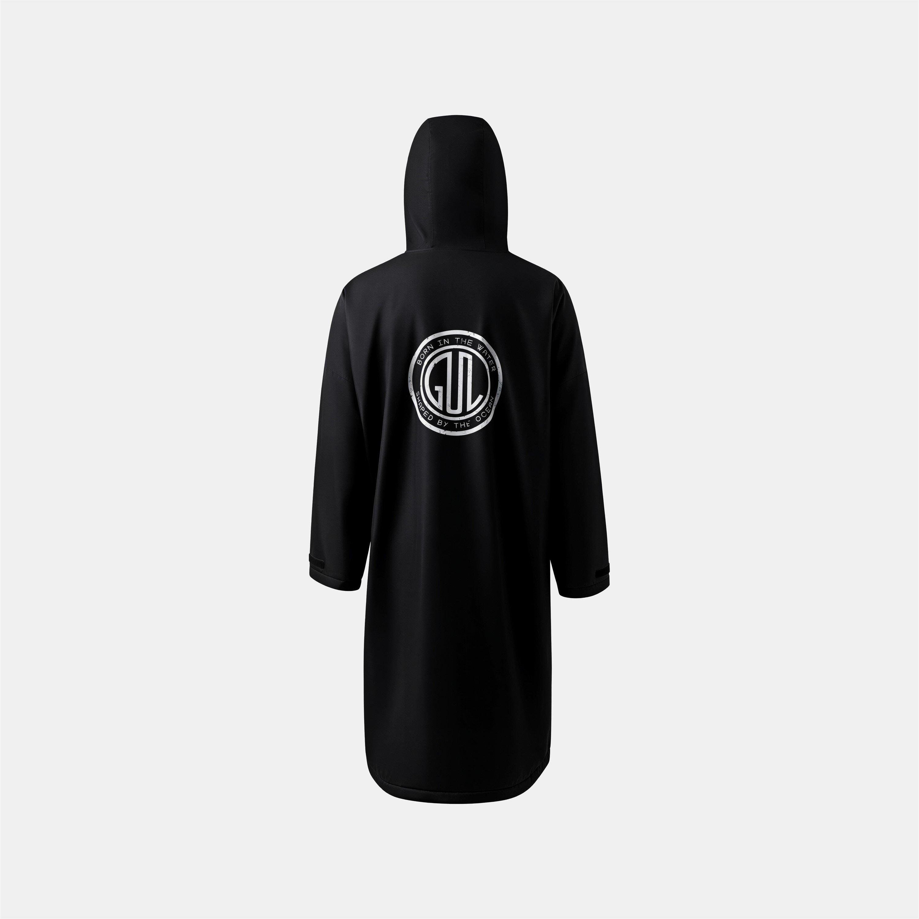 Black - Gul - Unisex Adults Waterproof Fleece Lined Long Sleeve Oversized Fit Insulated Robe - 2