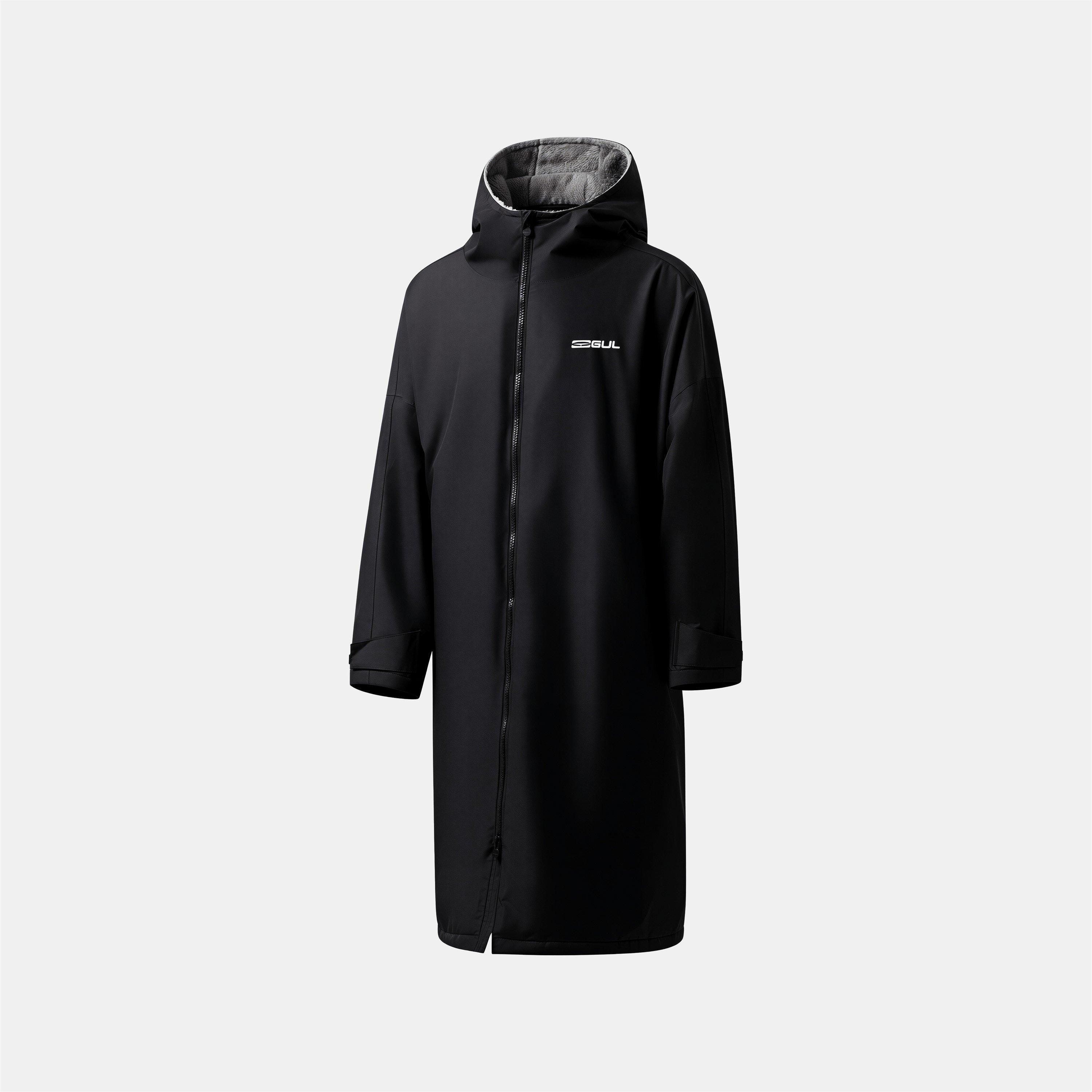 Black - Gul - Unisex Adults Waterproof Fleece Lined Long Sleeve Oversized Fit Insulated Robe - 3