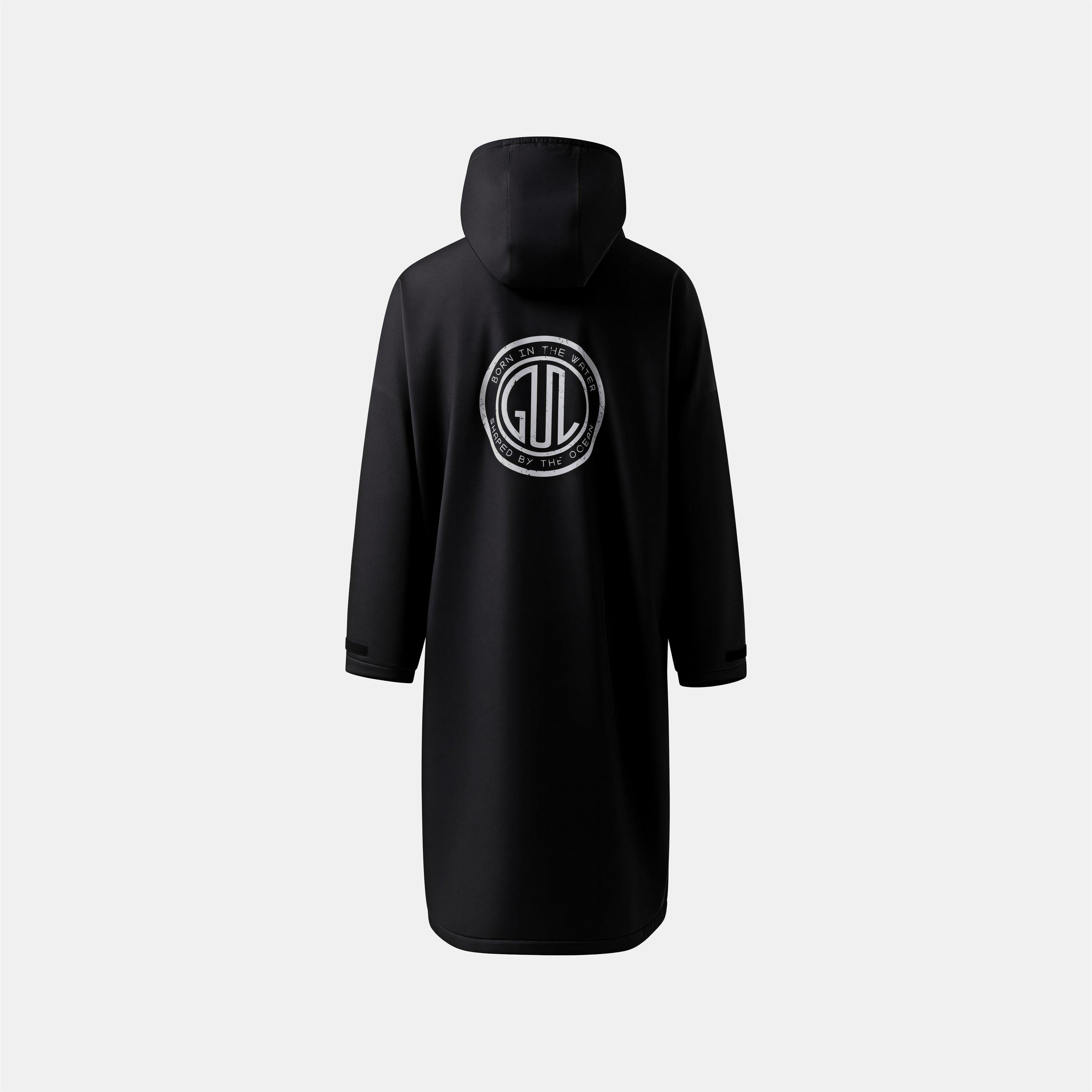 Black - Gul - Unisex Adults Waterproof Fleece Lined Long Sleeve Oversized Fit Insulated Robe - 4