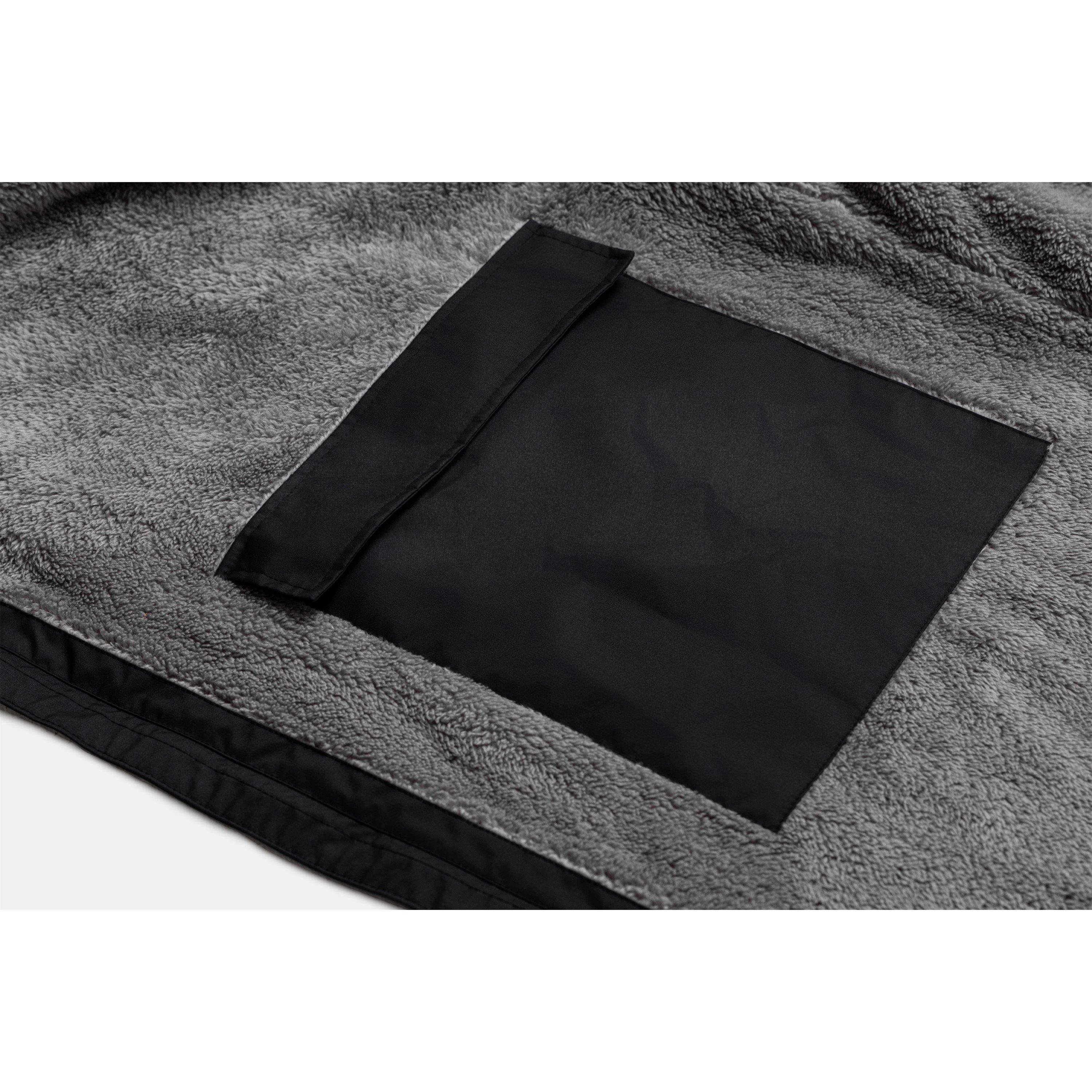 Black - Gul - Unisex Adults Waterproof Fleece Lined Long Sleeve Oversized Fit Insulated Robe - 7