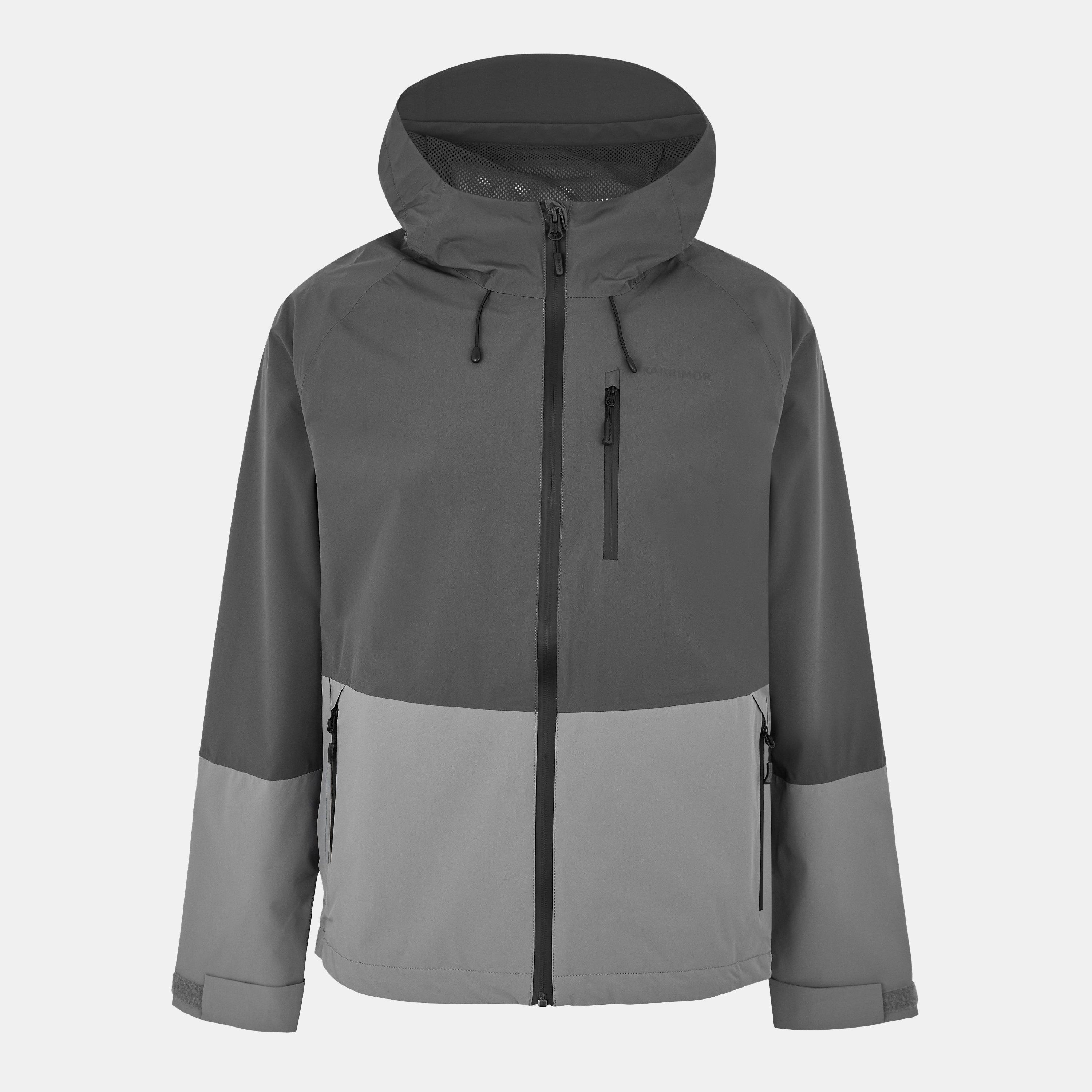 Black/Grey - Karrimor - Men's Argon 2 Layer WeatherTite Windproof Long Sleeve Waterproof Jacket - 1
