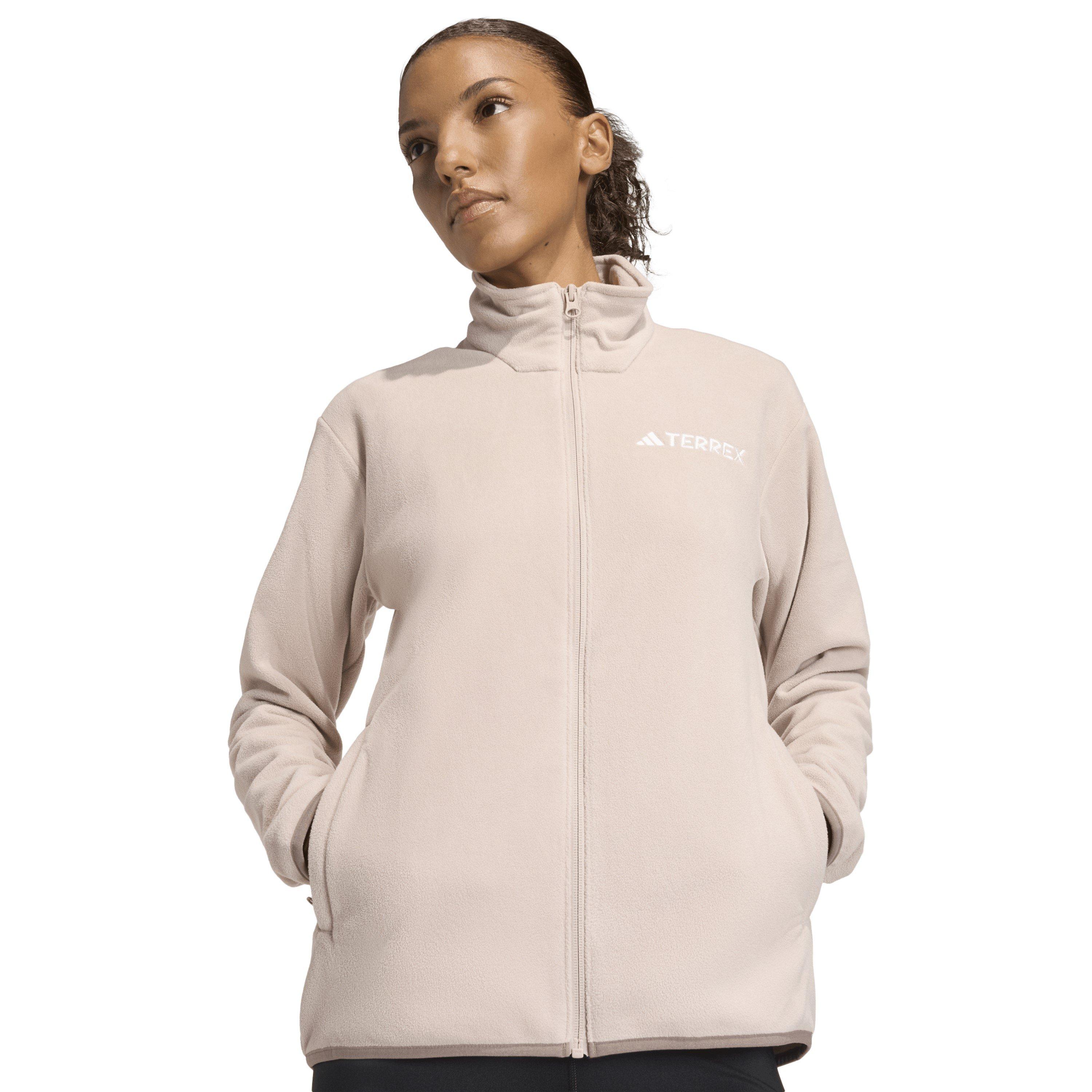 Wonder Taupe - adidas - Women's Full Zip Fleece - 4