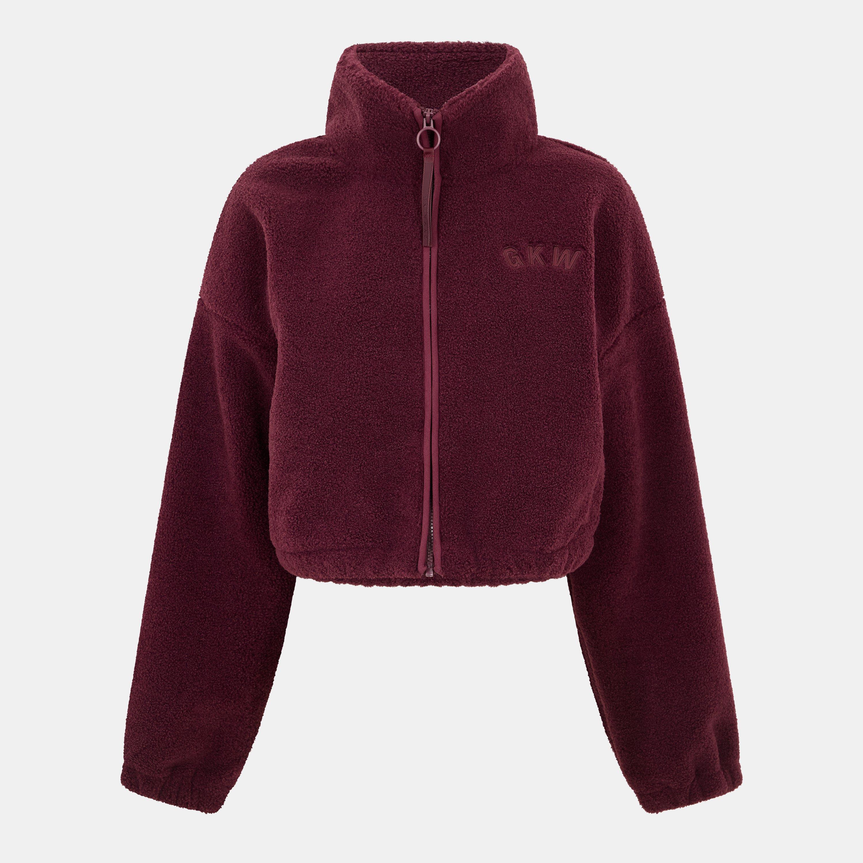 Fig - Gym King - Womens Cropped Long Sleeve Oversized Fit Full Zip Fleece - 1
