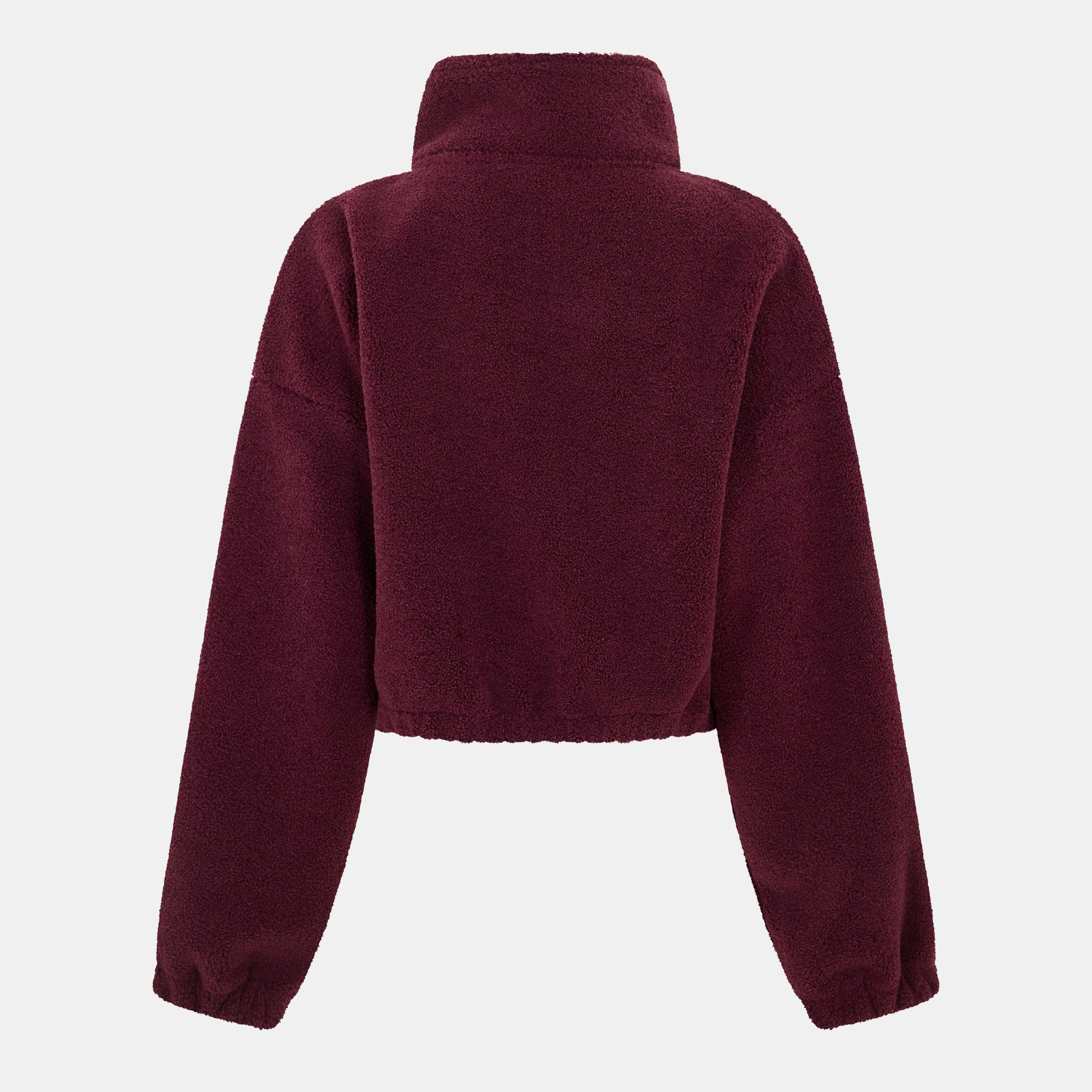 Fig - Gym King - GymKi Cropped Long Sleeve Oversized Fit Full Zip Fleece - 2