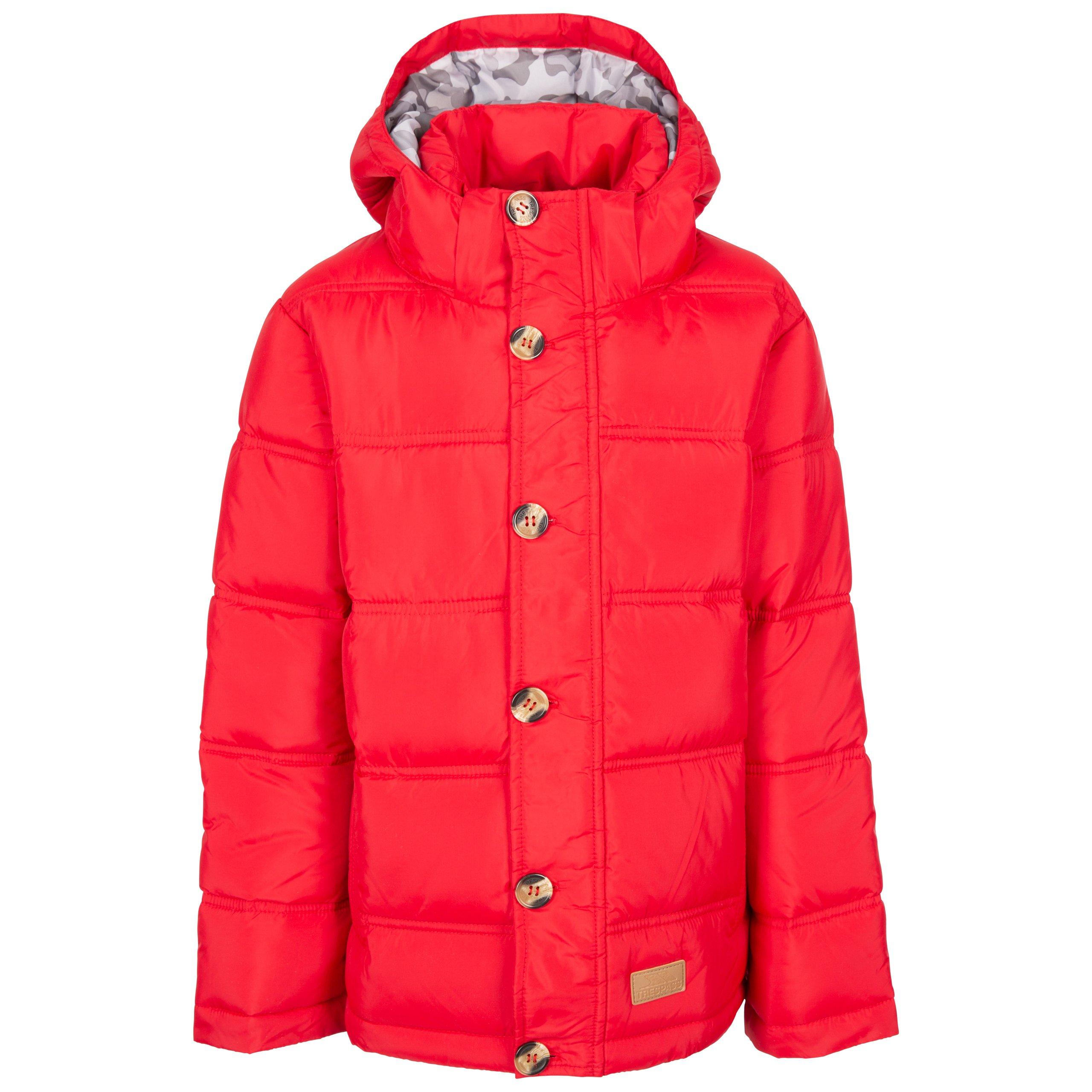 Trespass  Kids ' Exposure Padded Parka - Red - 5-6 Yrs