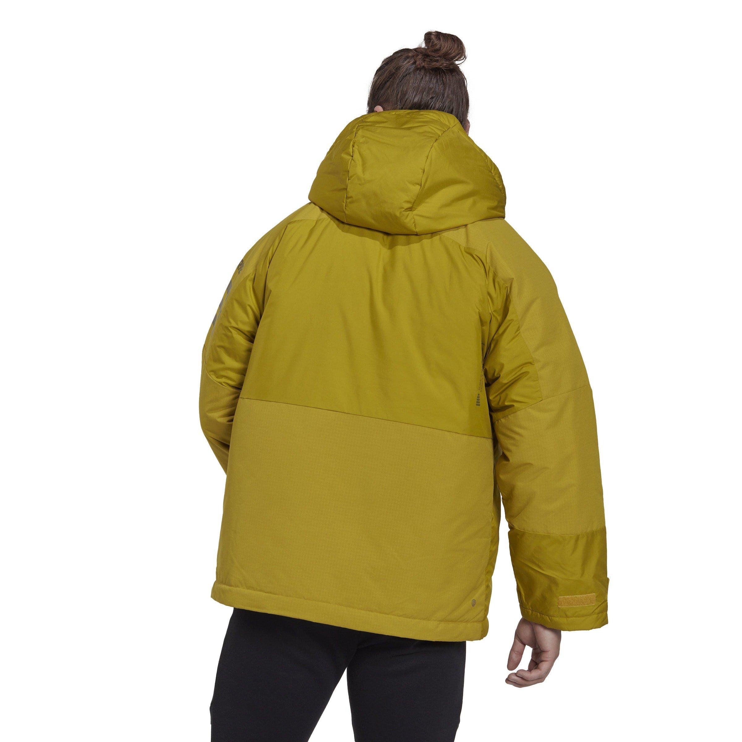 Pulse Olive - adidas - Terrex Xploric Insulated Water Resistant Oversized Fit Waterproof Jacket - 3