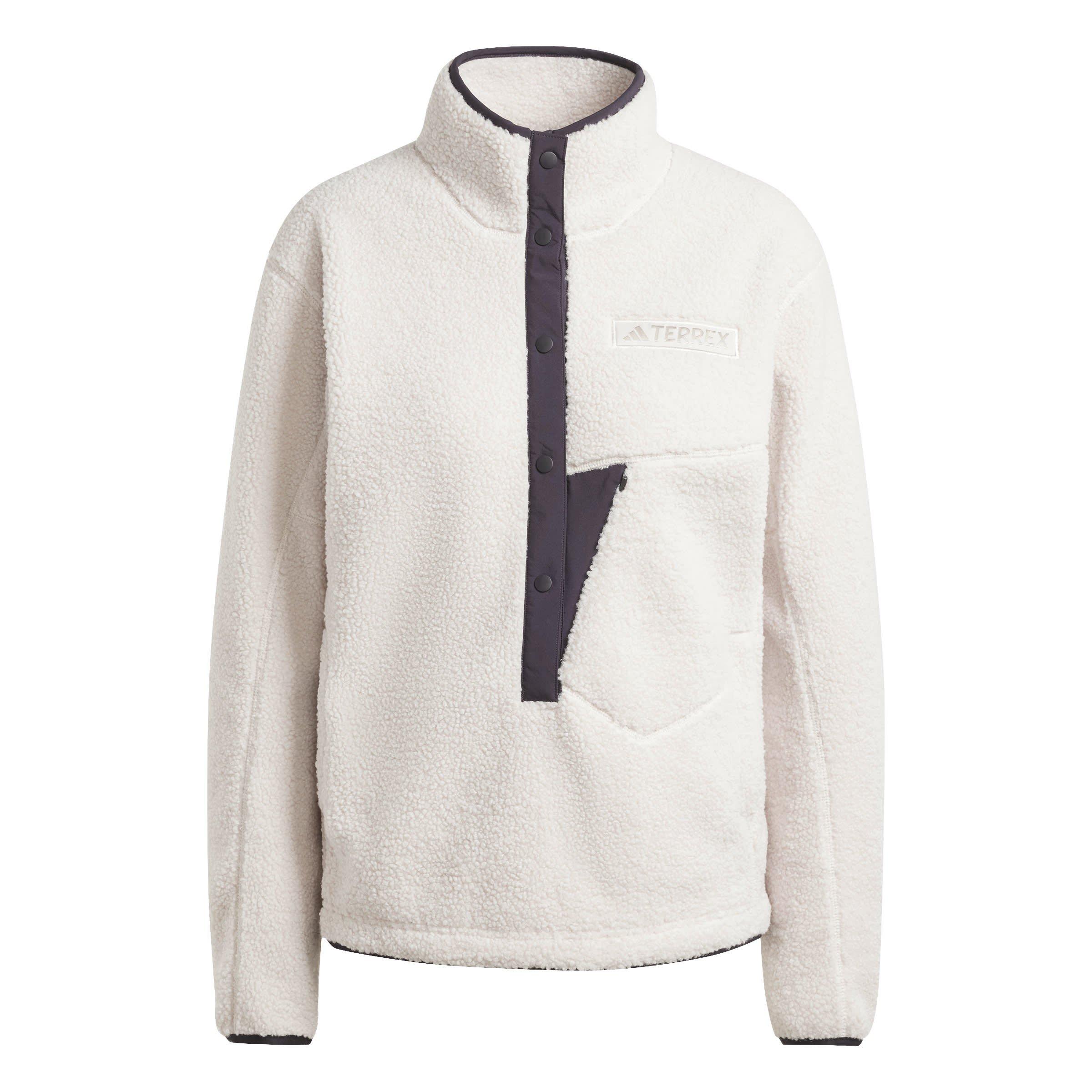 Putty Mauve - adidas - Terrex Xploric High Pile Fleece Pullover Sweatshirt Womens - 1