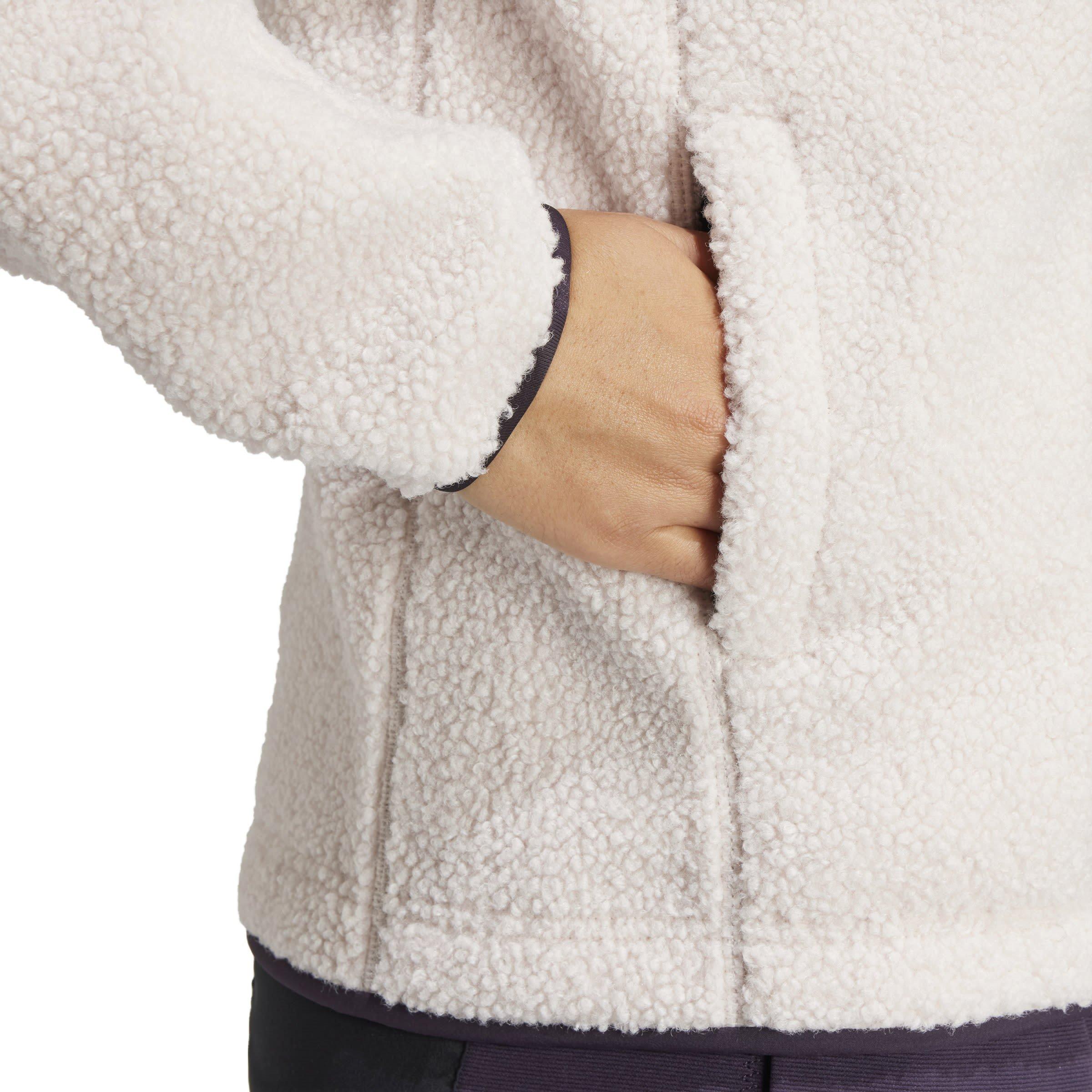 Putty Mauve - adidas - Terrex Xploric High Pile Fleece Pullover Sweatshirt Womens - 5